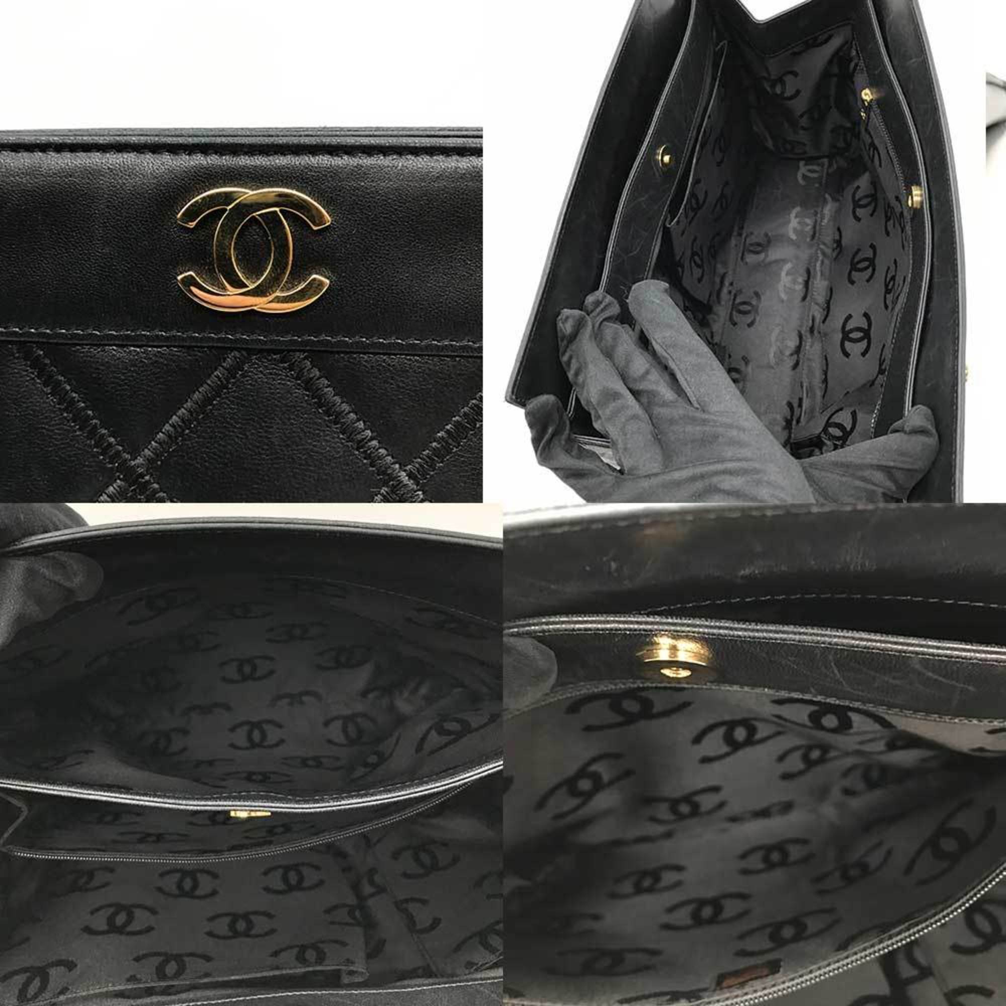 Chanel Black Leather Tote Bag (Pre-Owned)