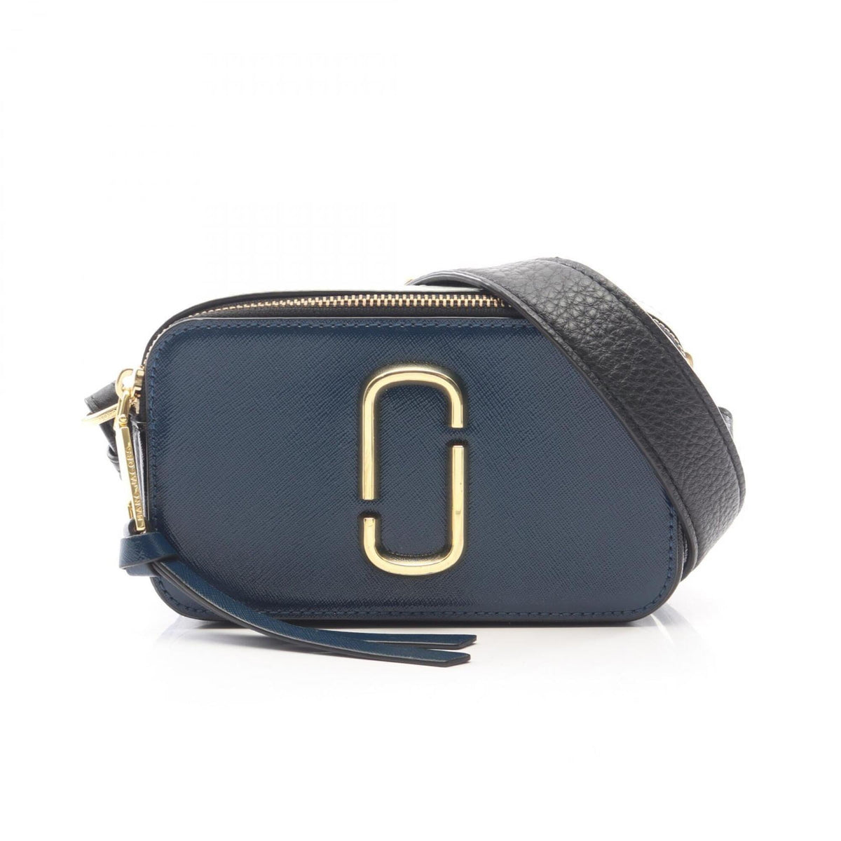 Marc Jacobs Black Gray Navy Leather Handbag Shoulder Bag (Pre-Owned)