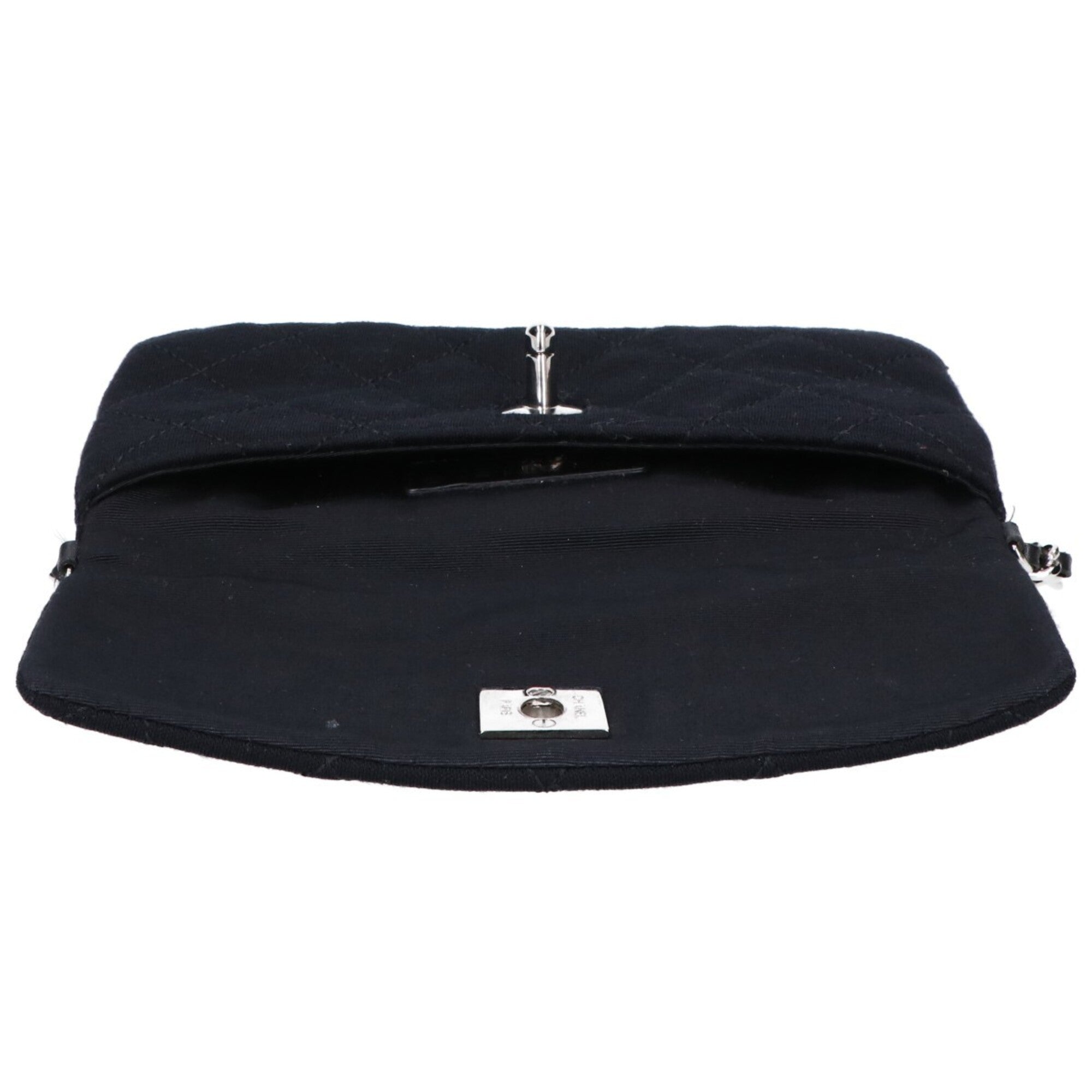 Chanel Black Cotton Chain/Shoulder Wallet (Pre-Owned)