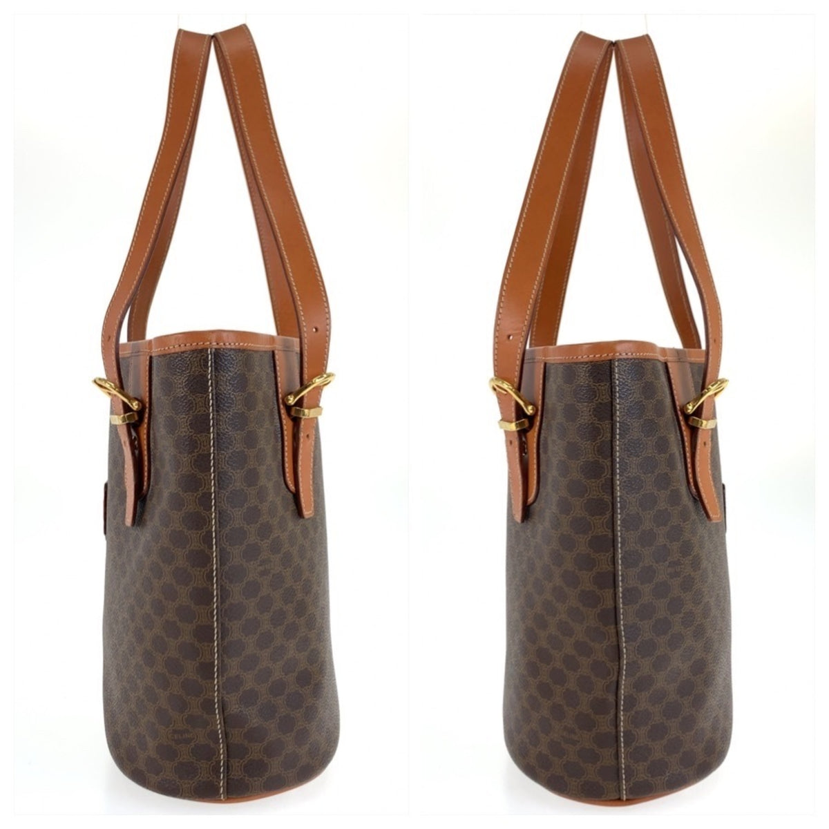 Celine Brown Pvc Leather Shoulder Bag Tote Bag (Pre-Owned)