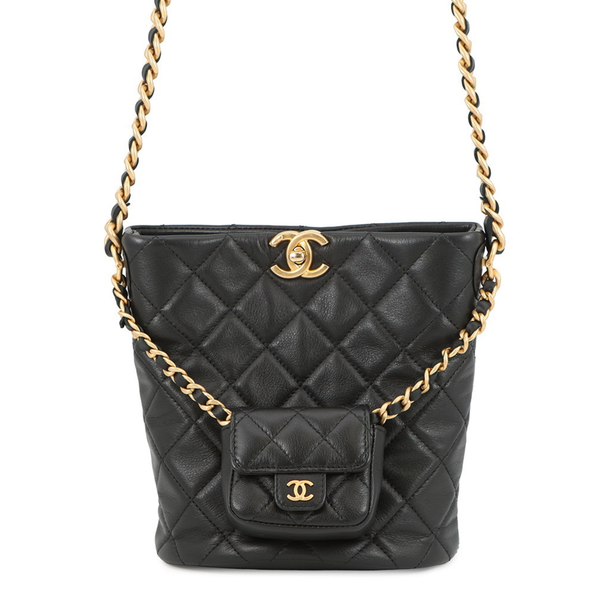 Chanel Black Leather Shoulder Bag (Pre-Owned)