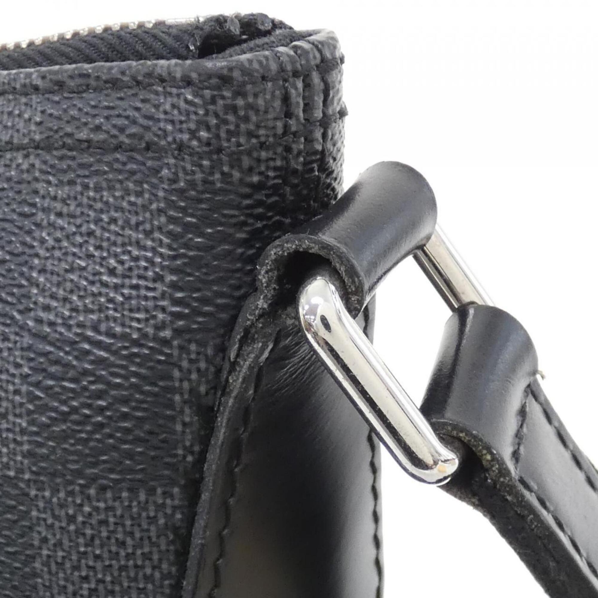 Louis Vuitton Dark Gray Graphite Coated Canvas Shoulder Bag (Pre-Owned)
