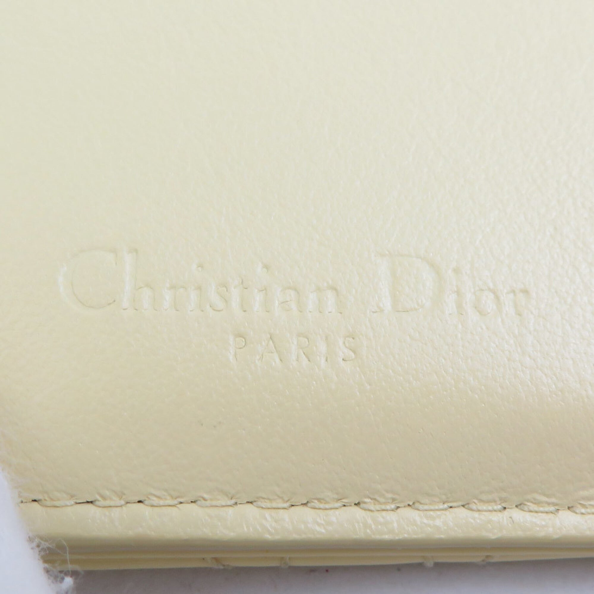 Christian Dior Yellow Patent Leather Wallet (Tri-Fold) (Pre-Owned)