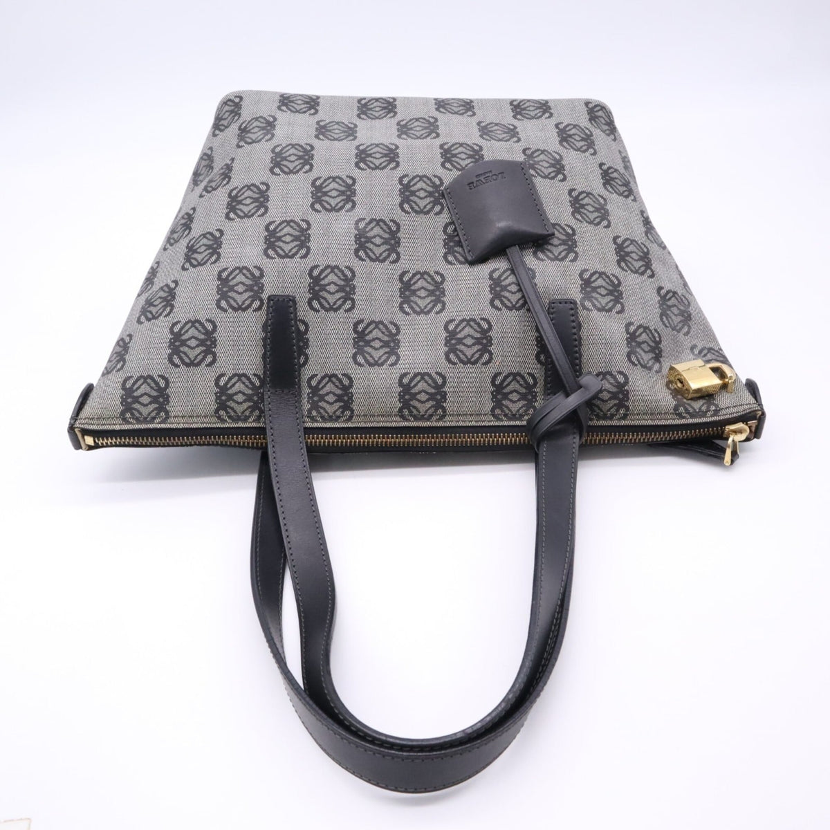 Loewe Dark Navy Leather Pvc Tote Bag (Pre-Owned)