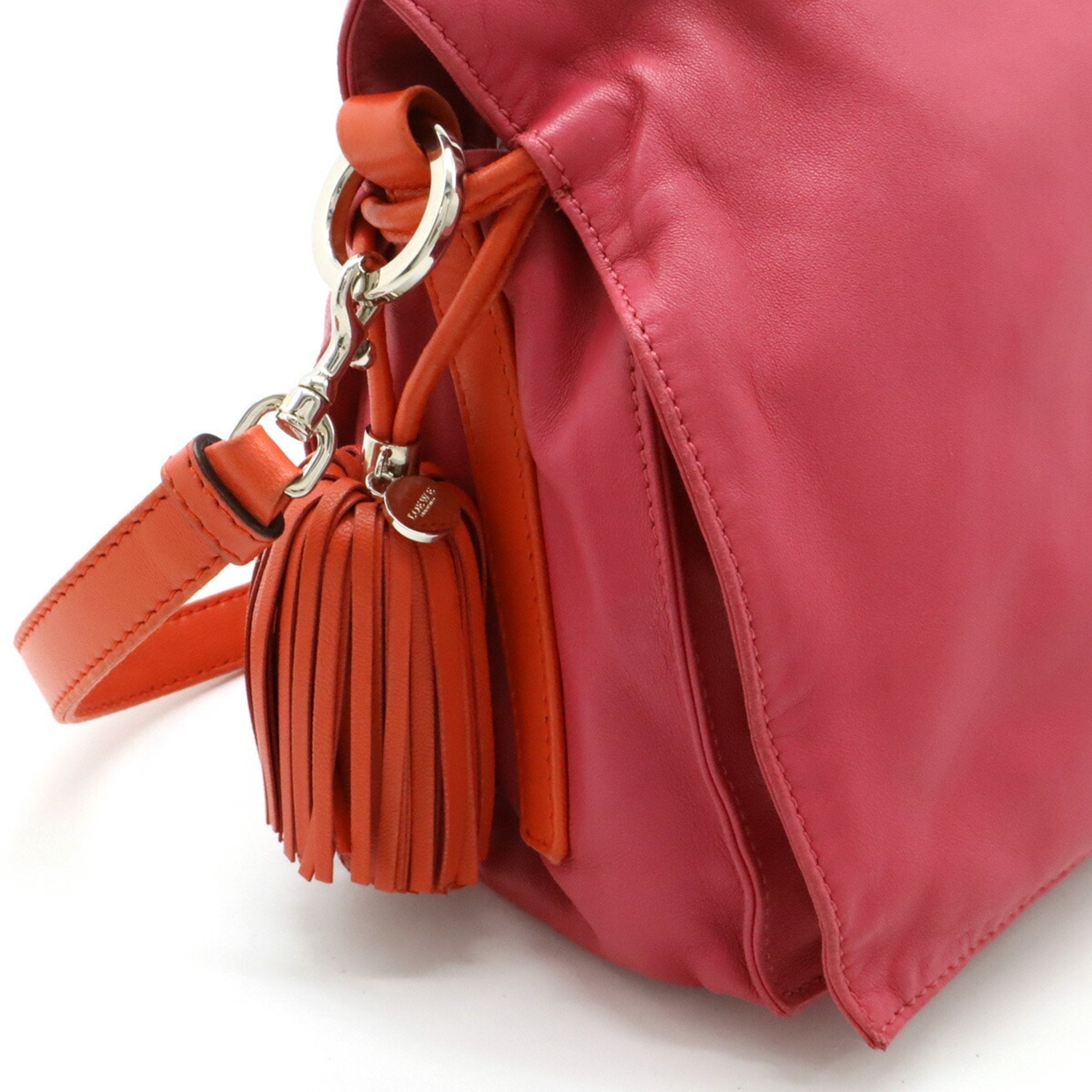 Loewe Orange Red Leather Pochette Shoulder Bag (Pre-Owned)