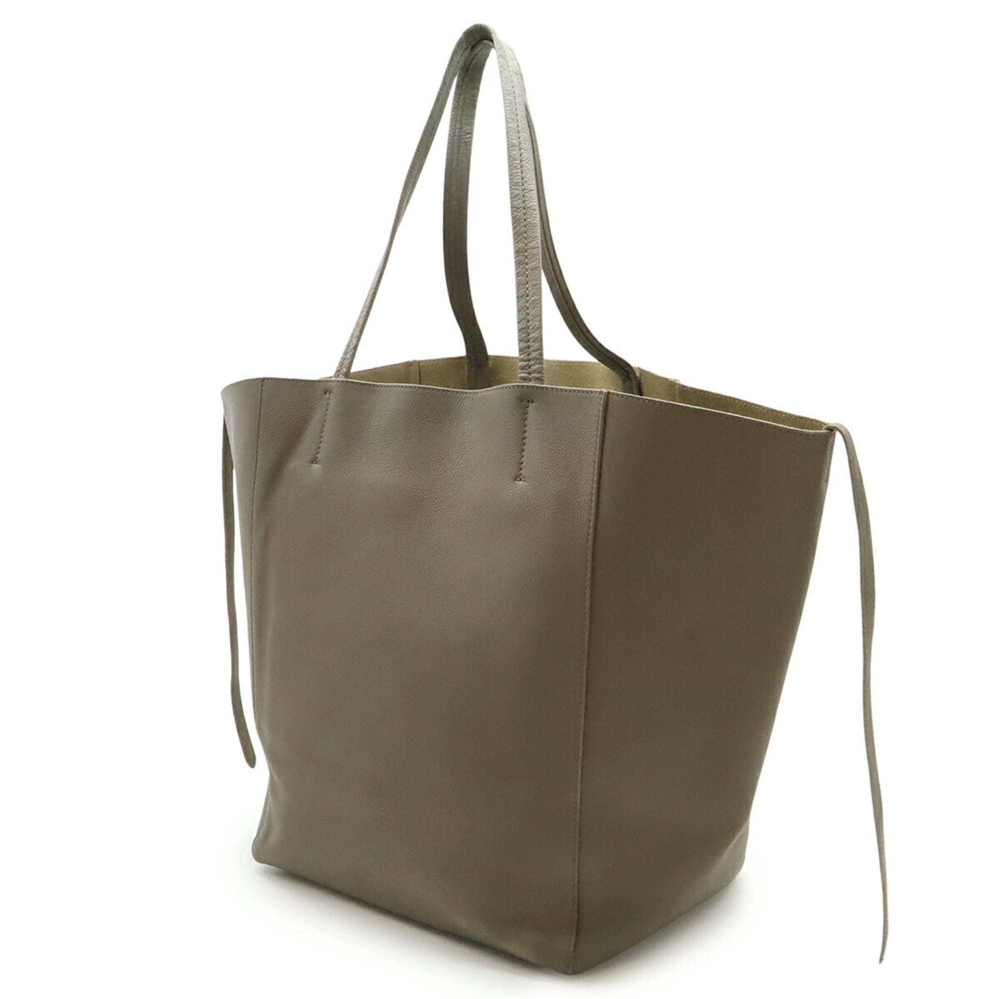 Celine Black Grayish Leather Pouch Shoulder Bag Tote Bag (Pre-Owned)