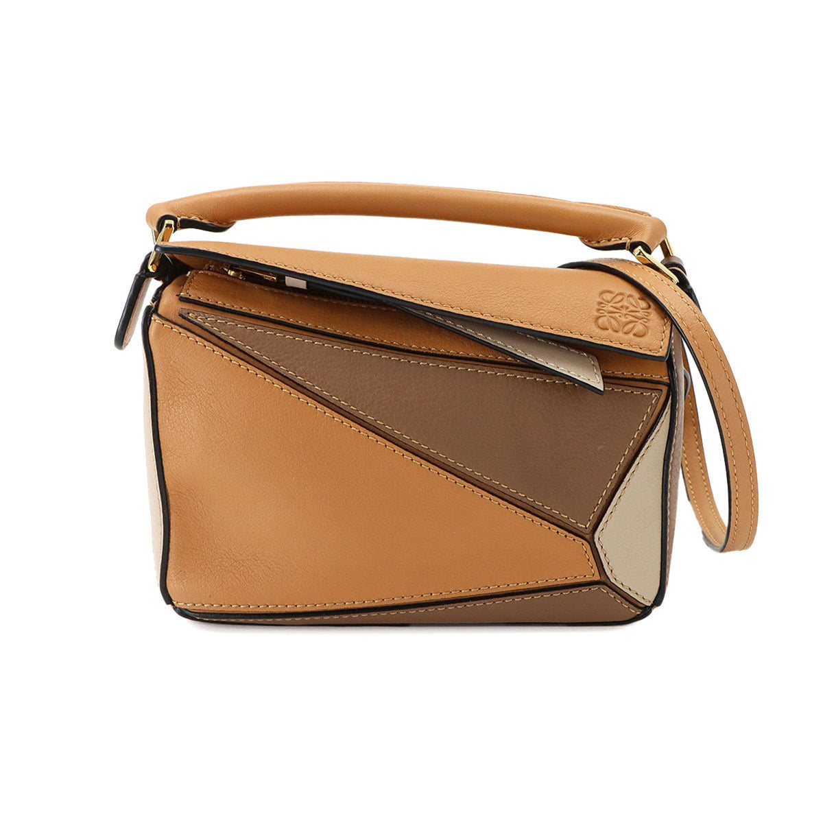 Loewe Beige Brown Leather Handbag (Pre-Owned)
