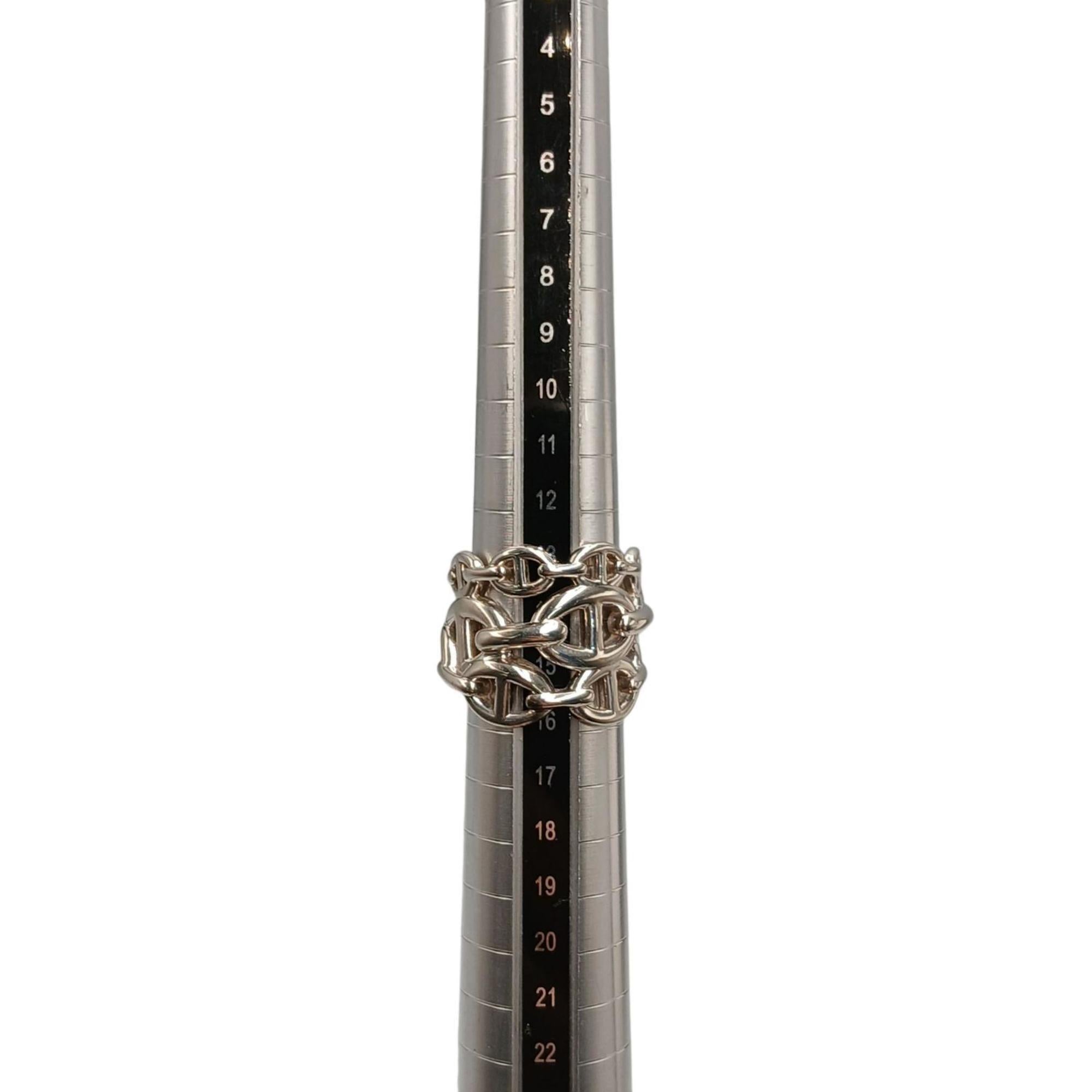Hermes Silver Silver 925 Band Ring (Pre-Owned)