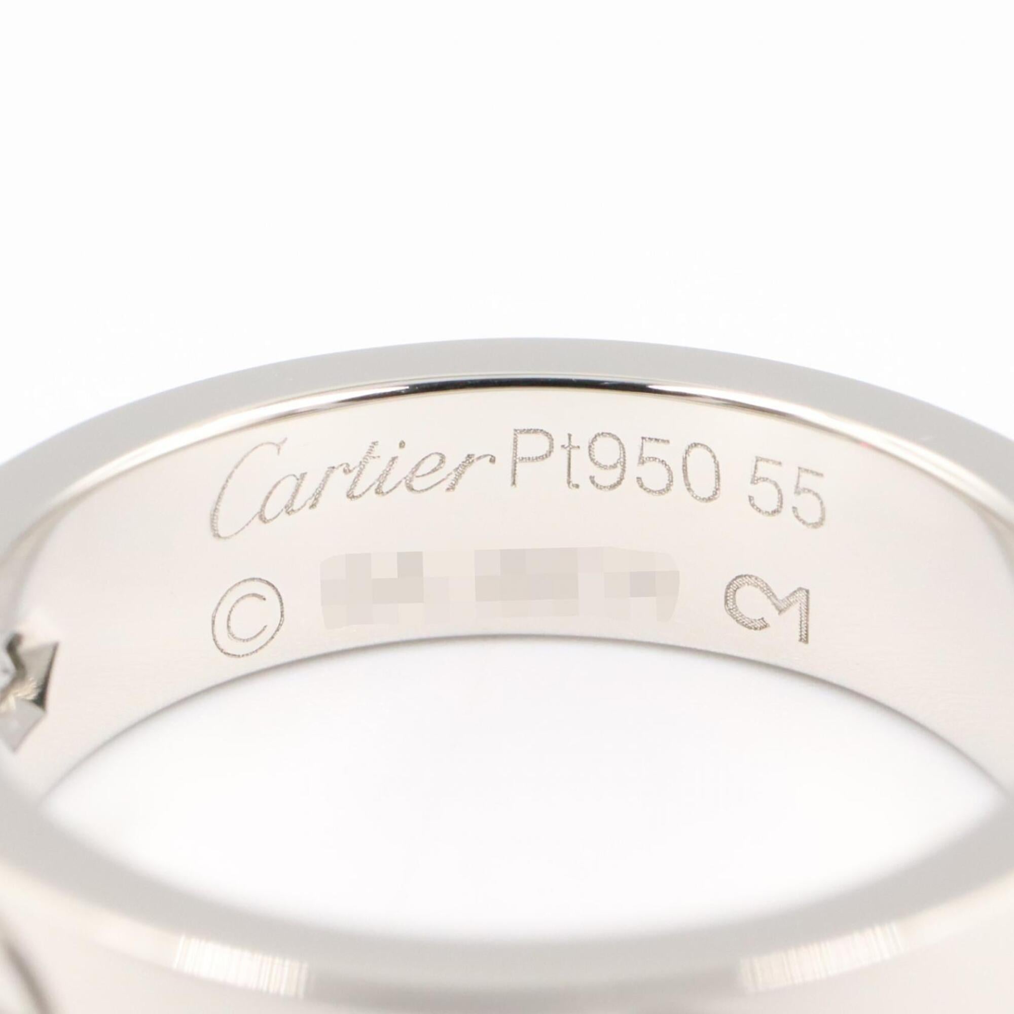 Cartier Silver Clear Platinum 950 Band Ring (Pre-Owned)