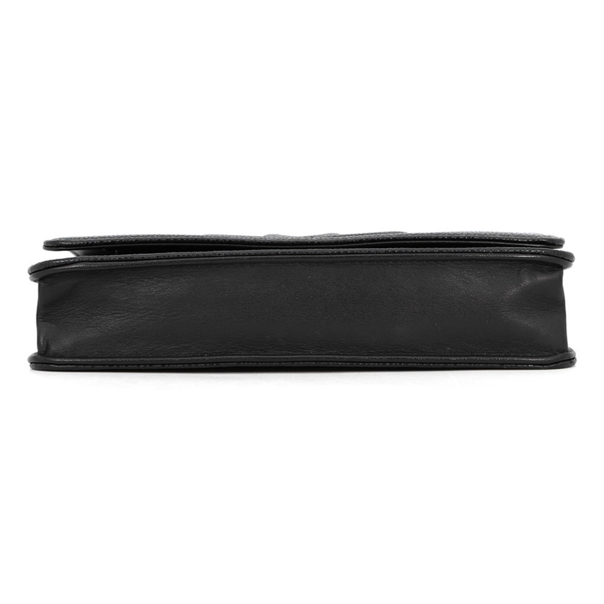 Chanel Black Grained Calfskin Shoulder Bag (Pre-Owned)