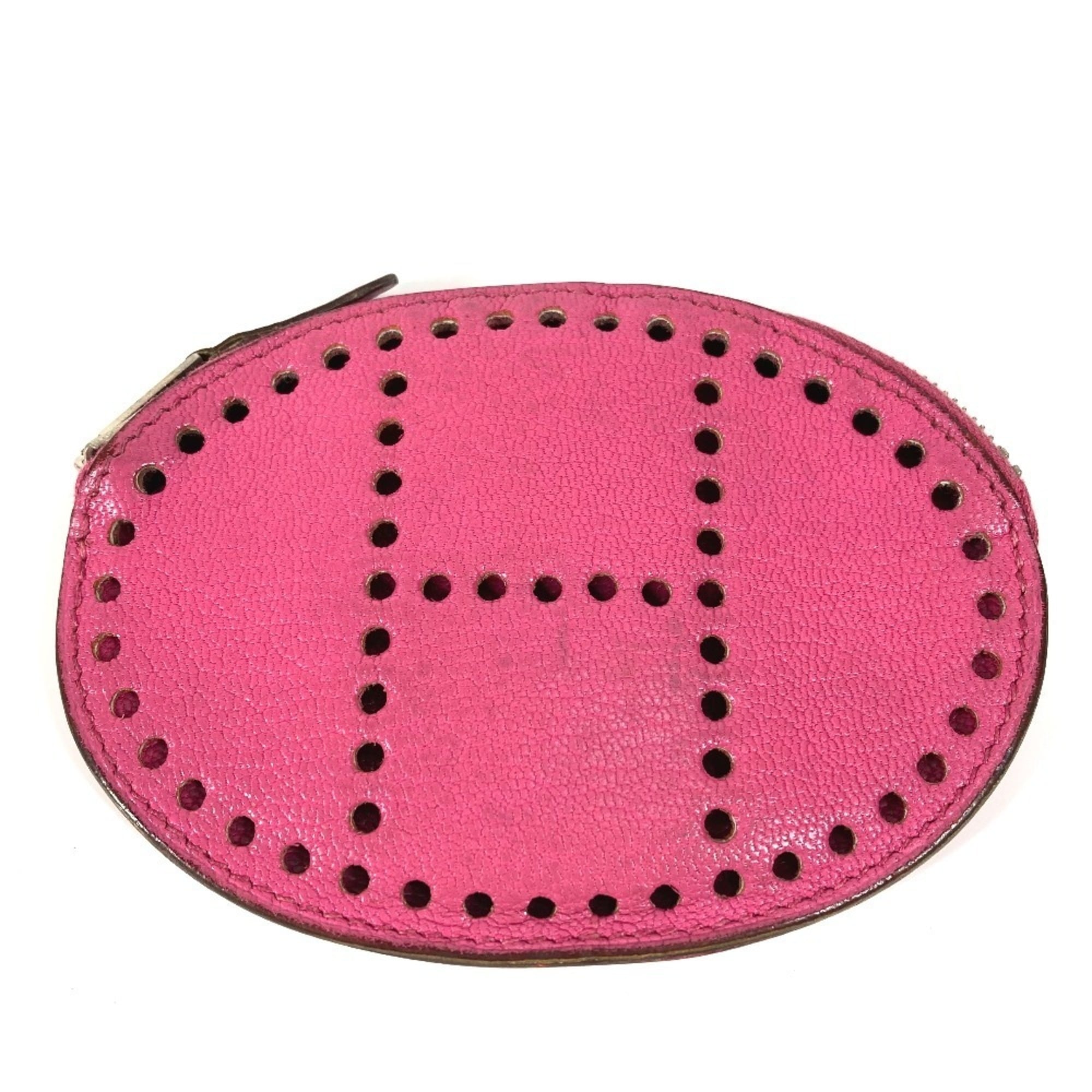 Hermes Pink Chevre Leather Coin Purse/Coin Case (Pre-Owned)