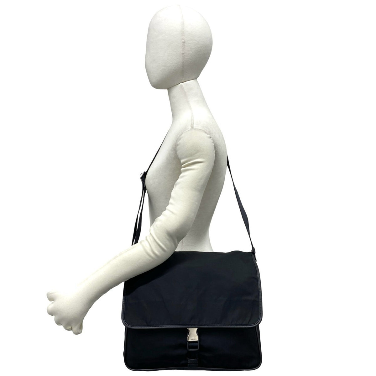 Prada Black Nylon Leather Shoulder Bag (Pre-Owned)