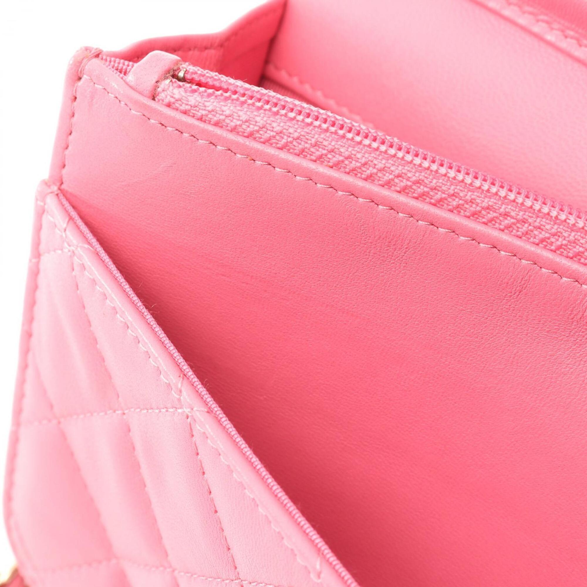 Chanel Pink Leather Handbag Shoulder Bag (Pre-Owned)