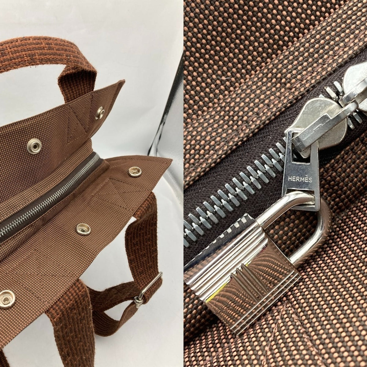 Hermes Brown Polyamide Polyester Backpack (Pre-Owned)