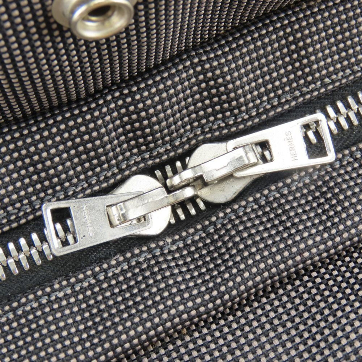Hermes Her Line Gray Canvas Handbag (Pre-Owned)