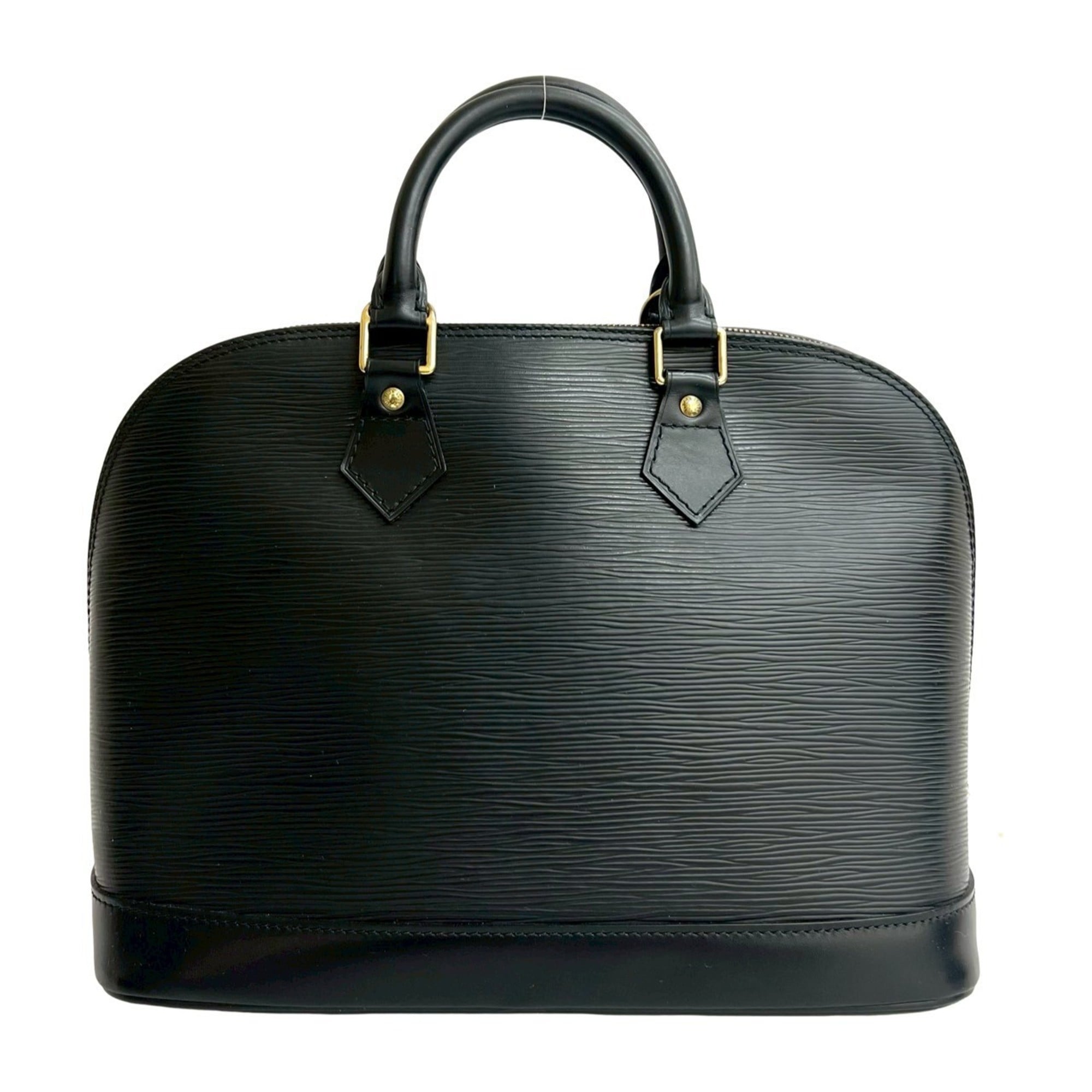 Louis Vuitton Black Leather Boston Bag Handbag (Pre-Owned)