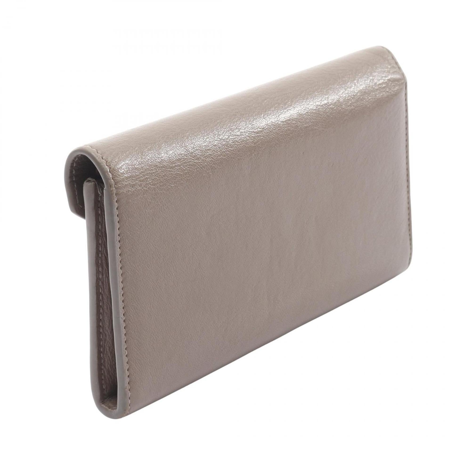 Balenciaga Gray Leather Long Wallet (Bi-Fold) (Pre-Owned)