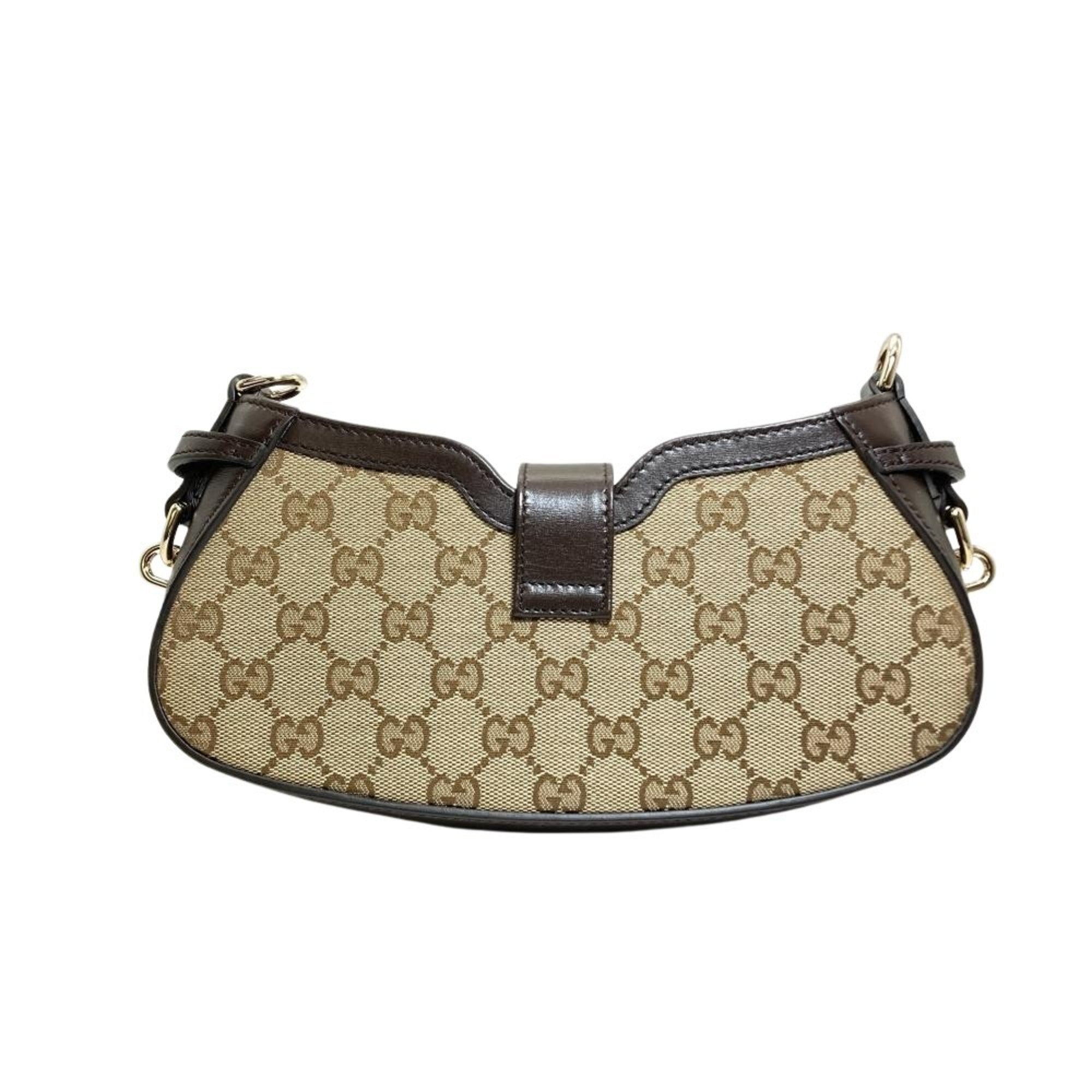 Gucci Gg Canvas Beige Gg Canvas Shoulder Bag (Pre-Owned)
