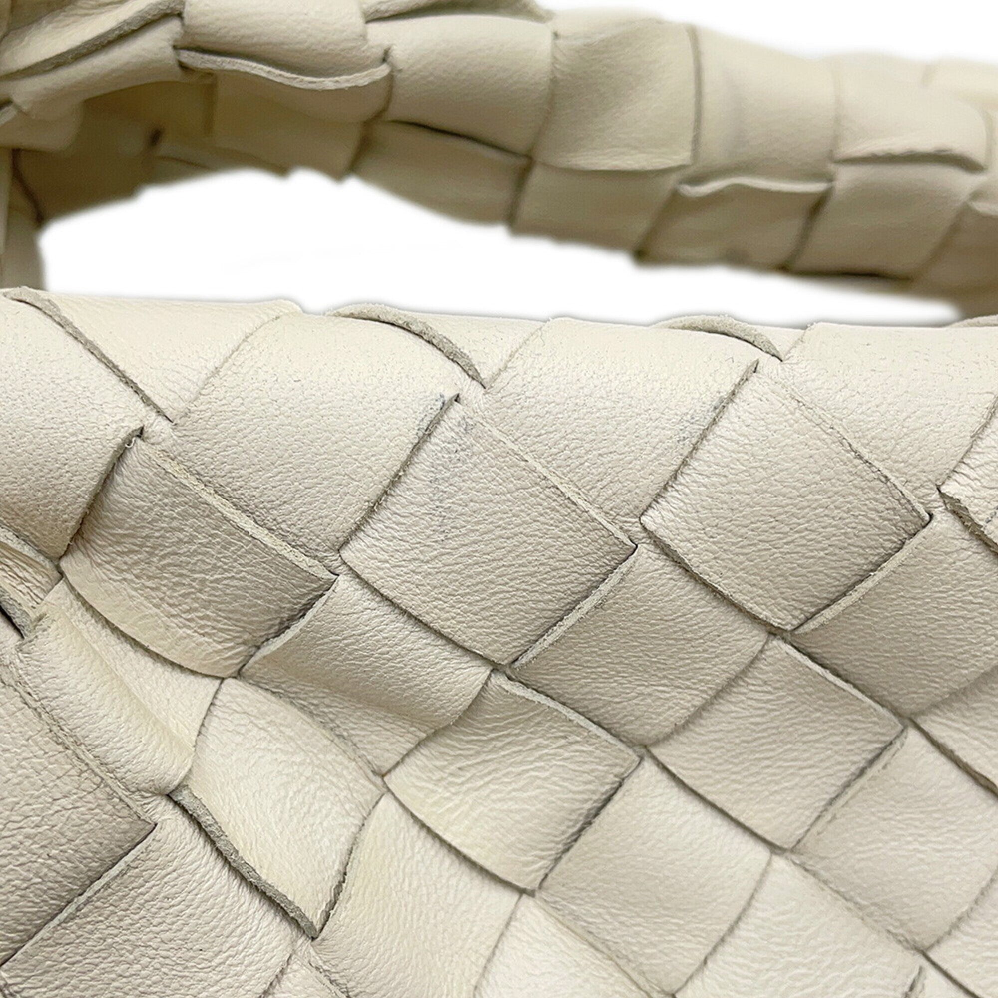 Bottega Veneta Intrecciato White Leather Handbag (Pre-Owned)