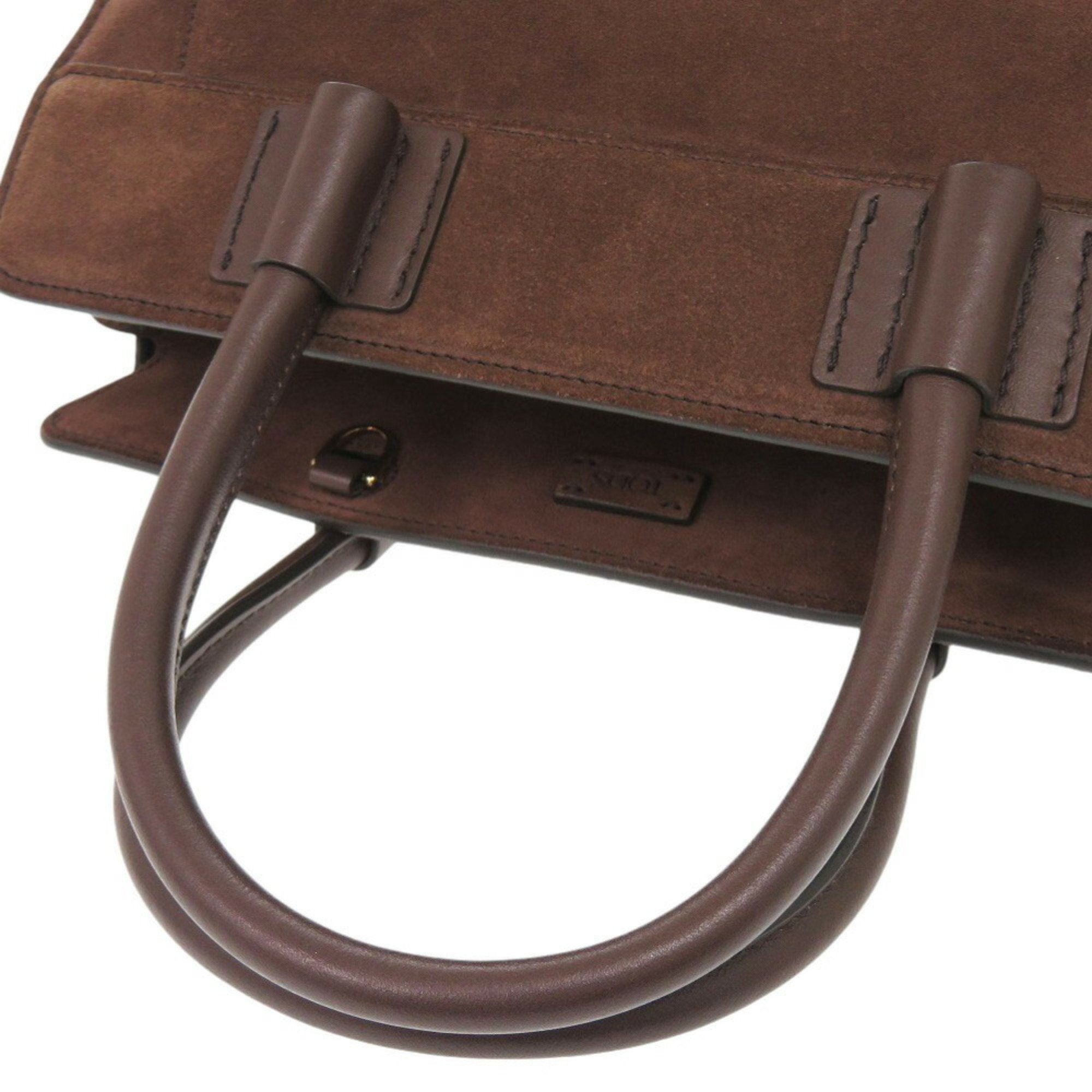 Tod's Brown Suede Leather Handbag Shoulder Bag (Pre-Owned)