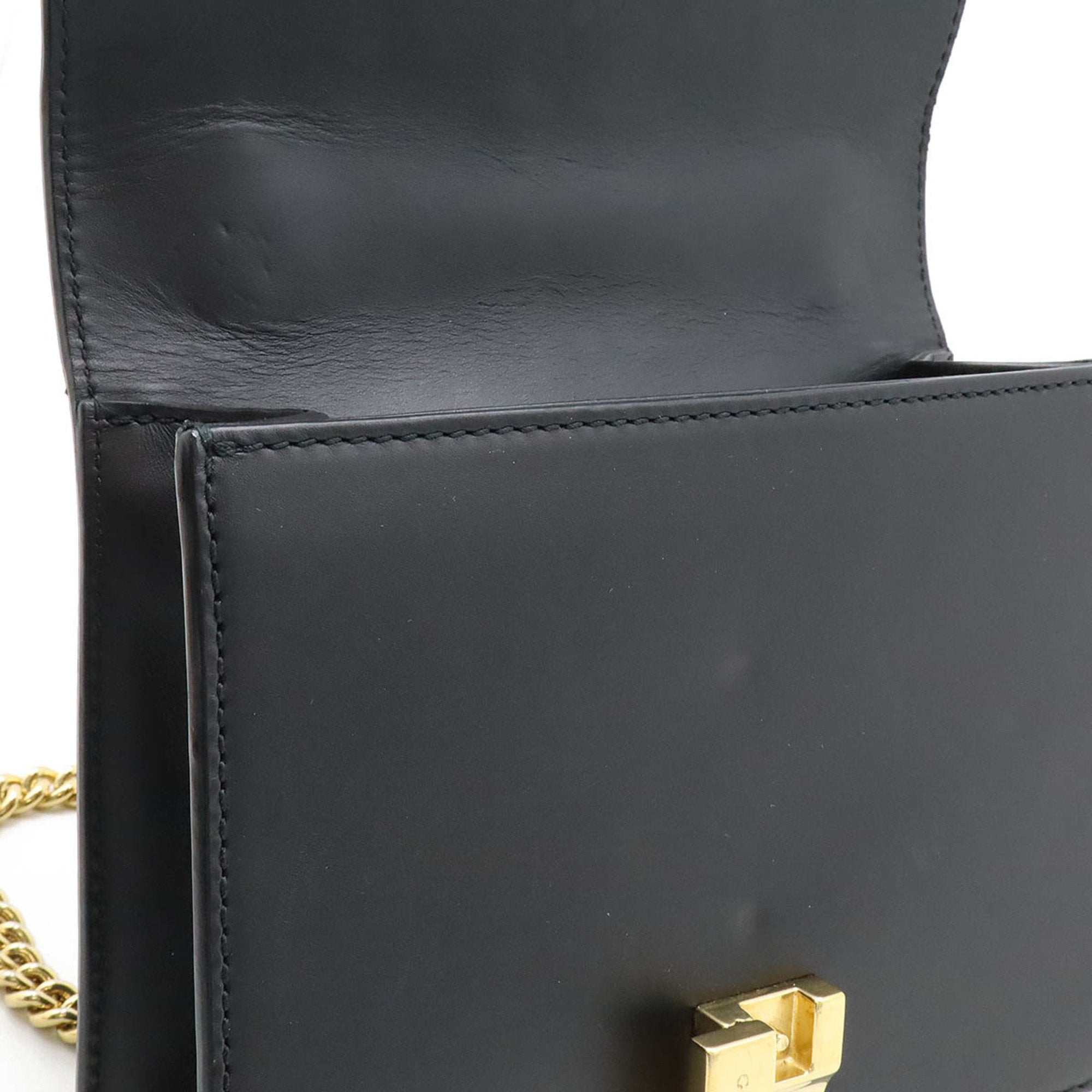 Gucci Black Green Red Color Leather Pochette Shoulder Bag (Pre-Owned)