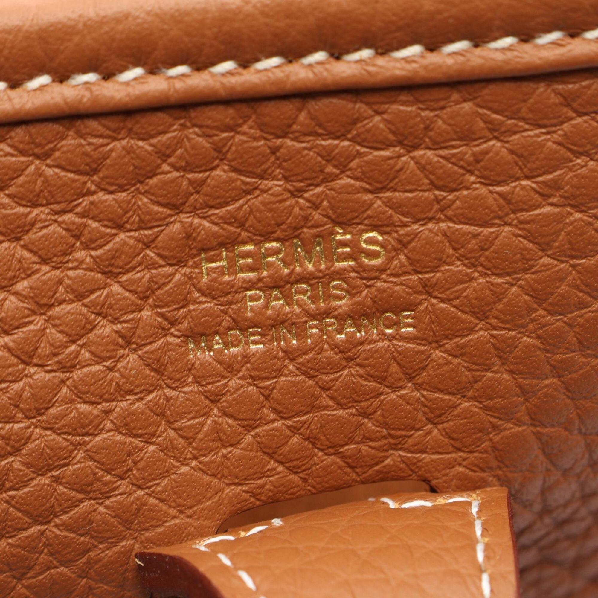 Hermes Brown Taurillon Clemence Leather Handbag Shoulder Bag (Pre-Owned)