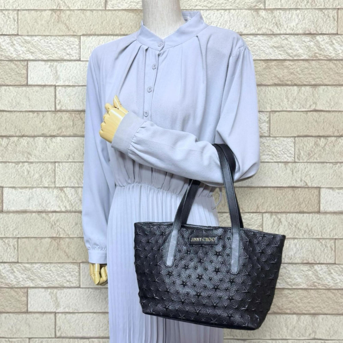 Jimmy Choo Black Leather Tote Bag (Pre-Owned)