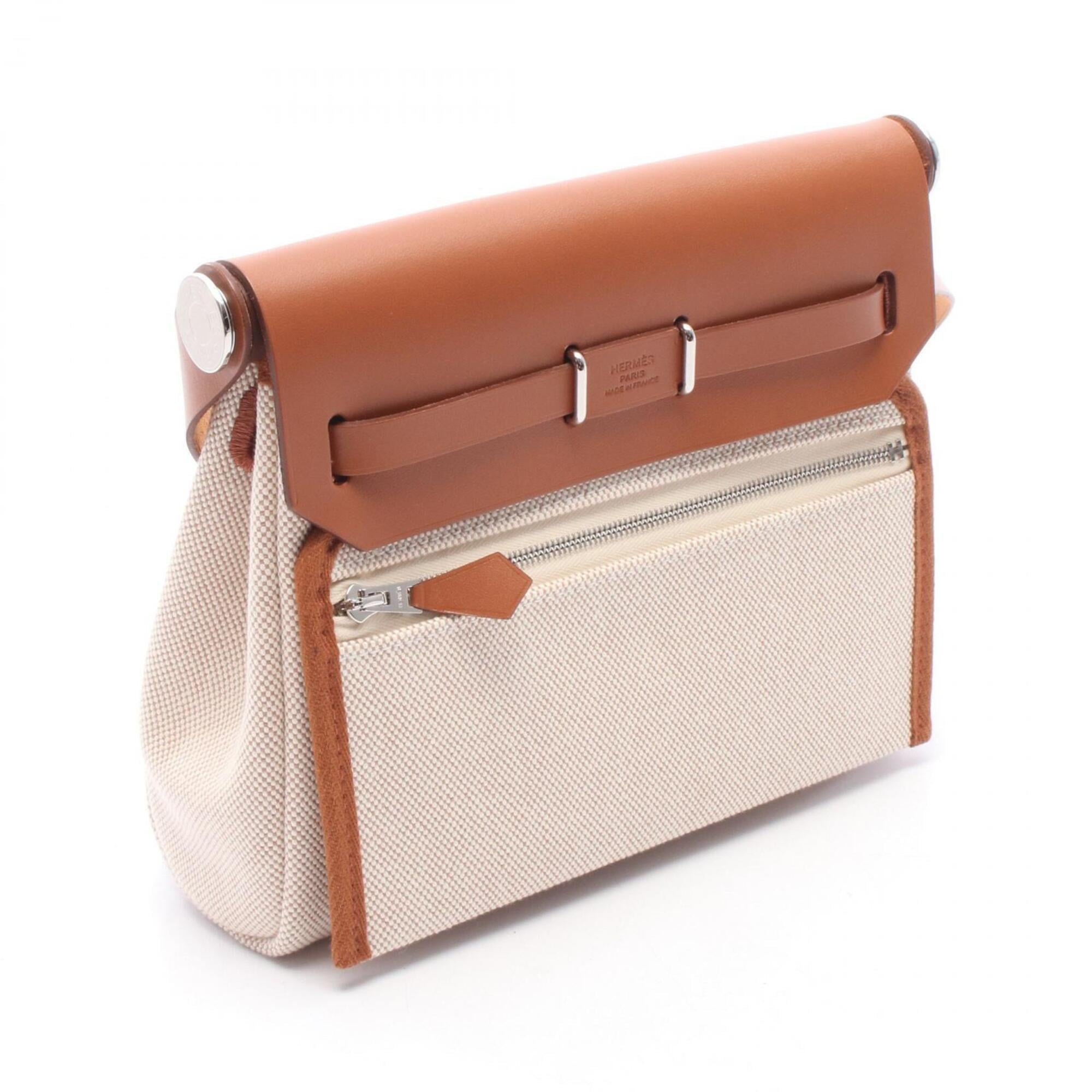Hermes Beige Brown Ecru Toile H Handbag Shoulder Bag (Pre-Owned)