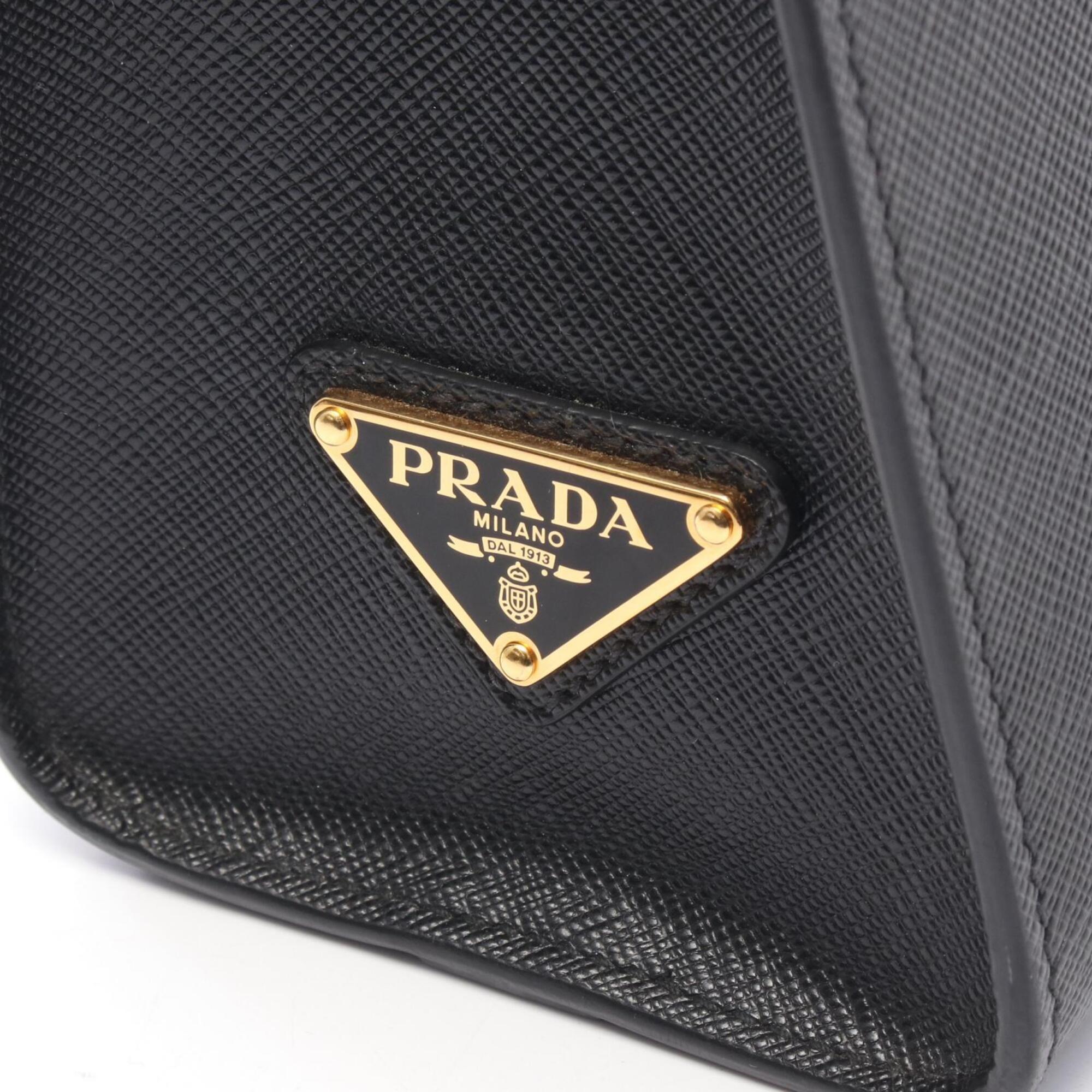Prada Black Saffiano Triangle Handbag (Pre-Owned)