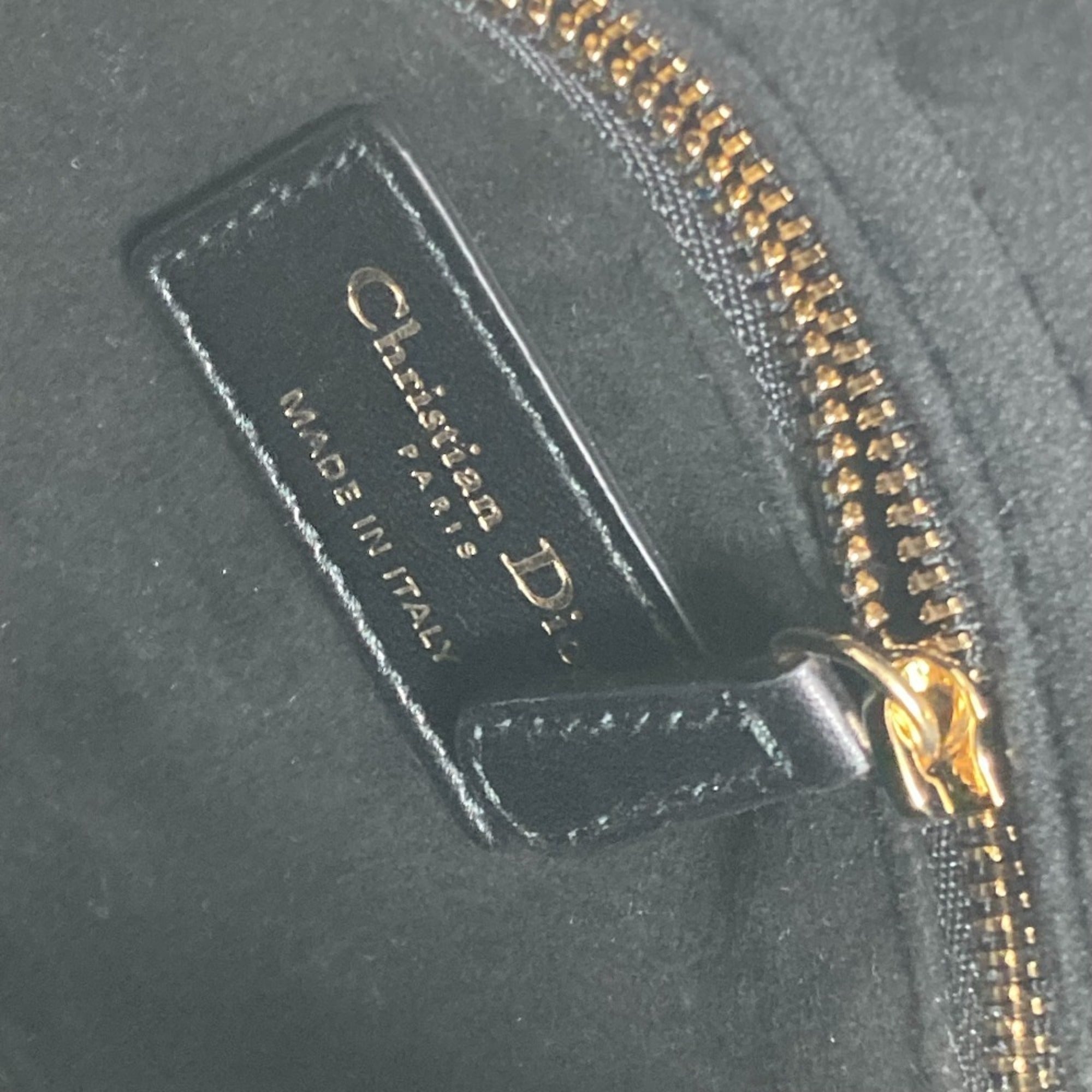 Christian Dior Lady Dior Black Leather Handbag Shoulder Bag (Pre-Owned)