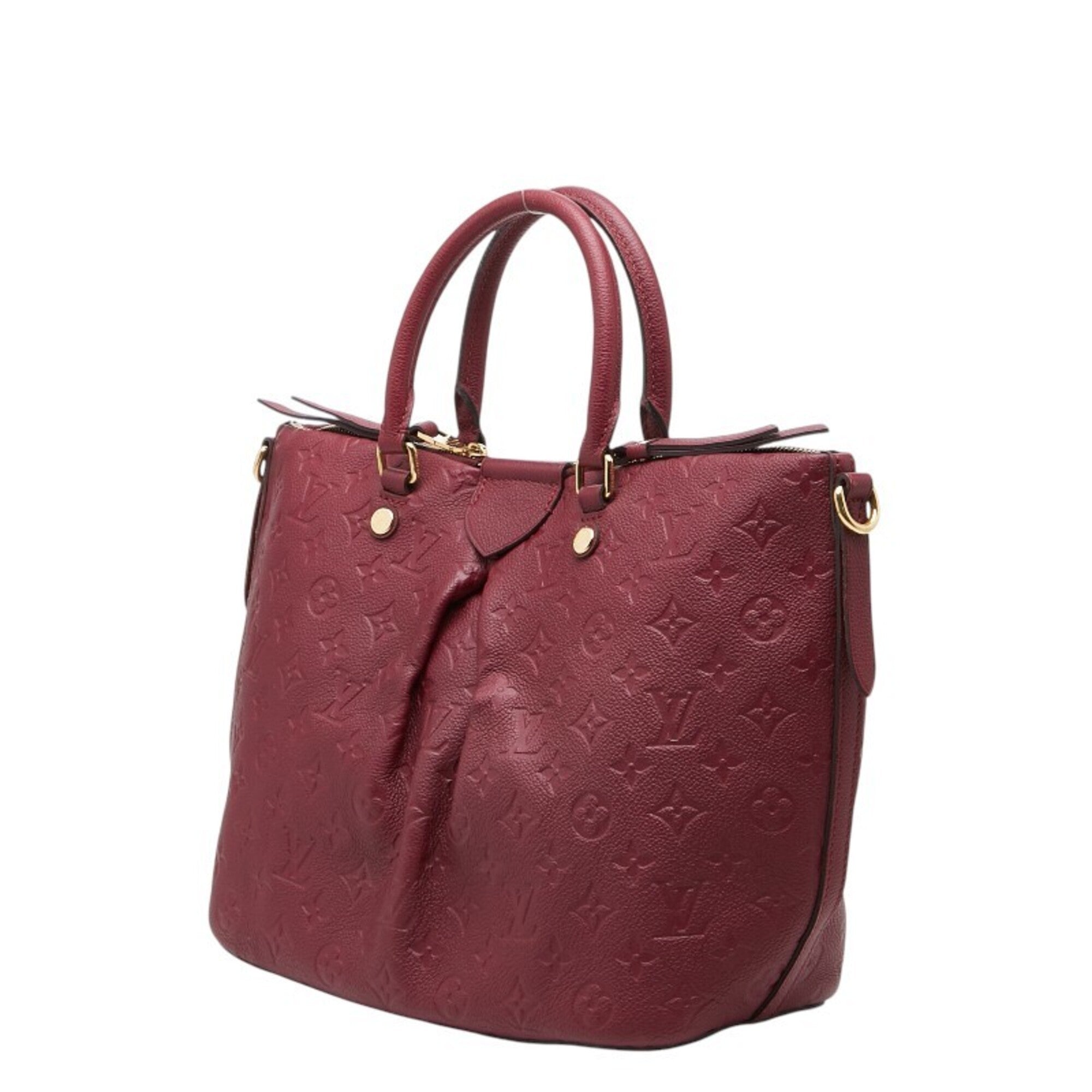 Louis Vuitton Raisin Red Color Wine Leather Handbag (Pre-Owned)
