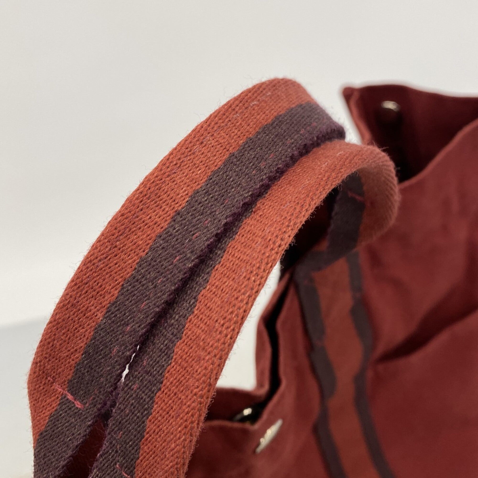Hermes Red Color Canvas Tote Bag (Pre-Owned)