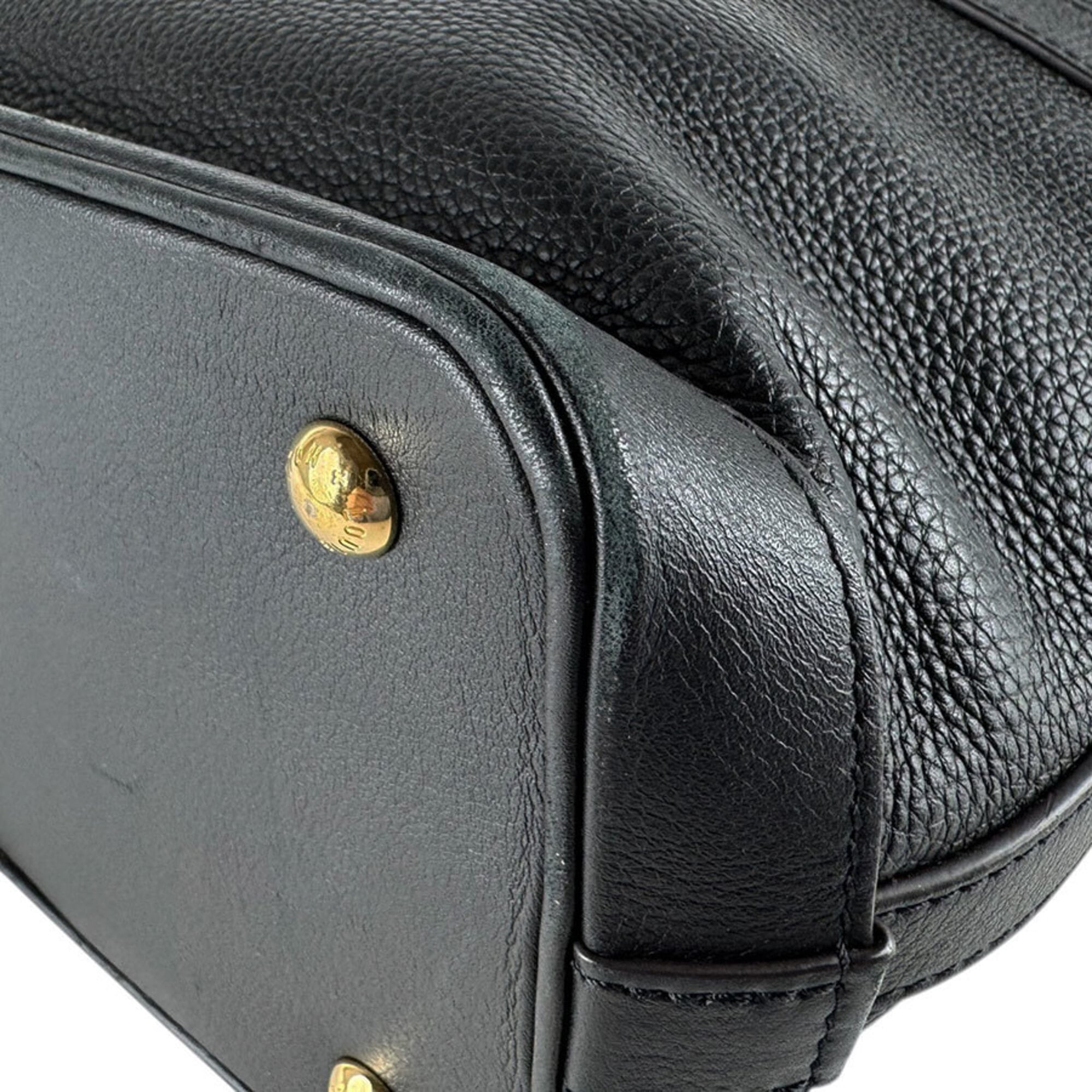 Louis Vuitton Black Leather Handbag Shoulder Bag (Pre-Owned)