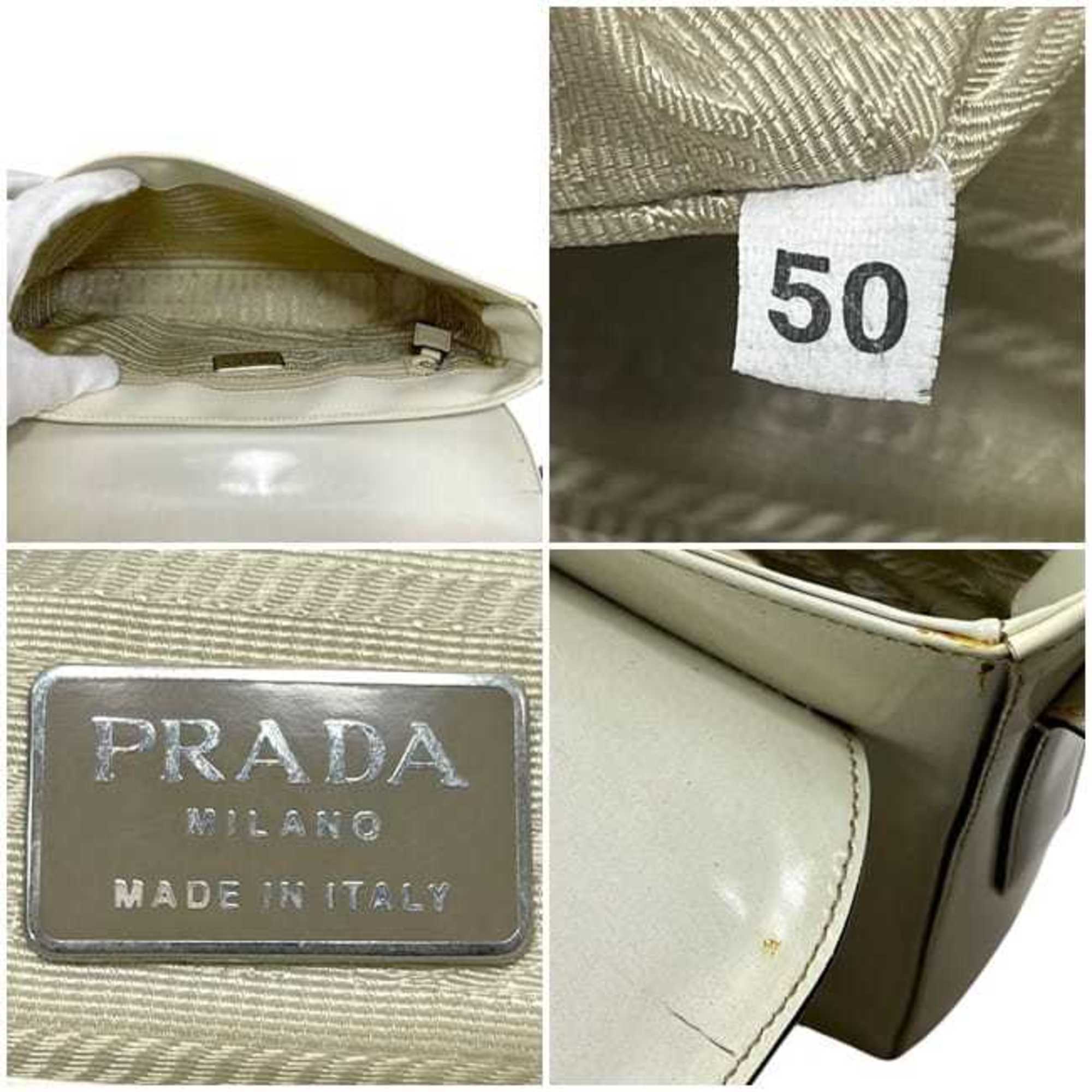 Prada Beige Leather Shoulder Bag (Pre-Owned)
