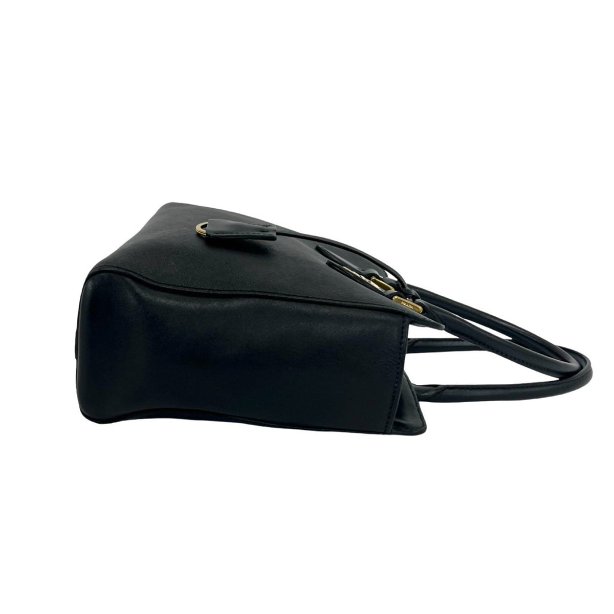 Prada Black Leather Handbag Shoulder Bag Tote Bag (Pre-Owned)