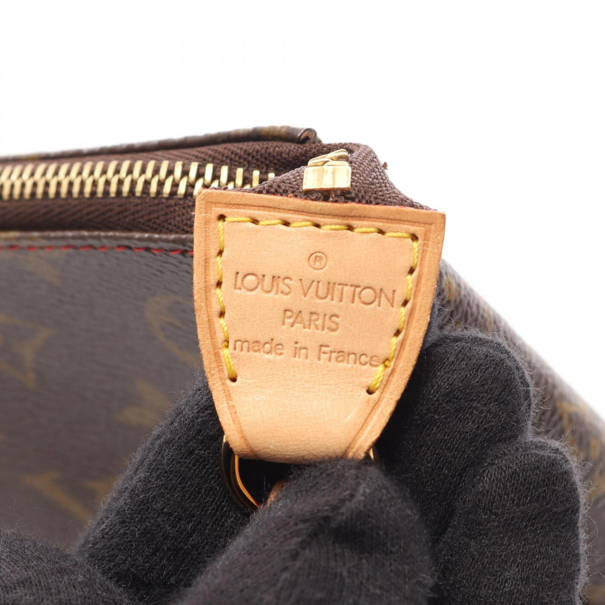 Louis Vuitton Brown Monogram Cherry Red Color Coated Canvas Leather Handbag Pochette (Pre-Owned)