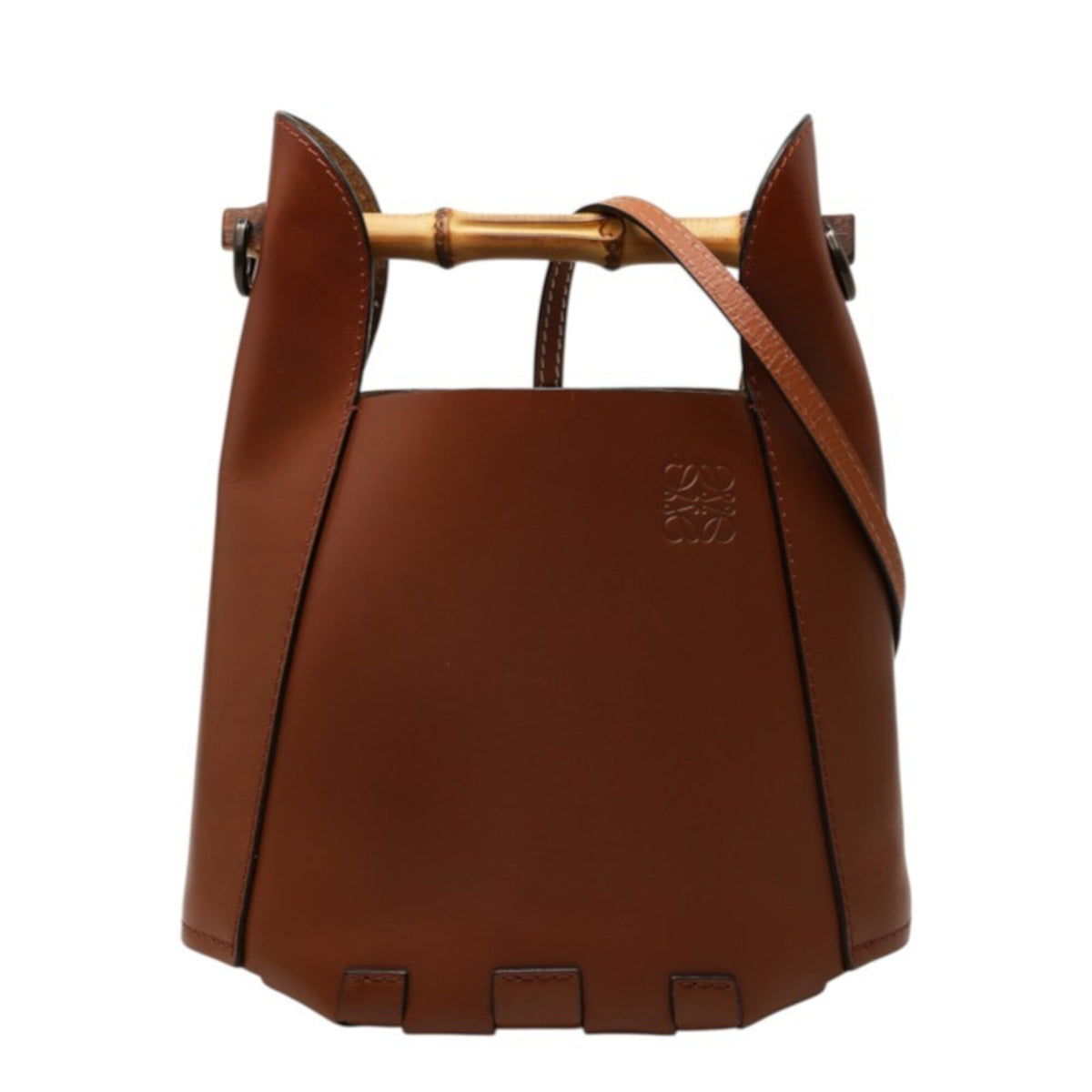 Loewe Brown Leather Handbag Shoulder Bag (Pre-Owned)