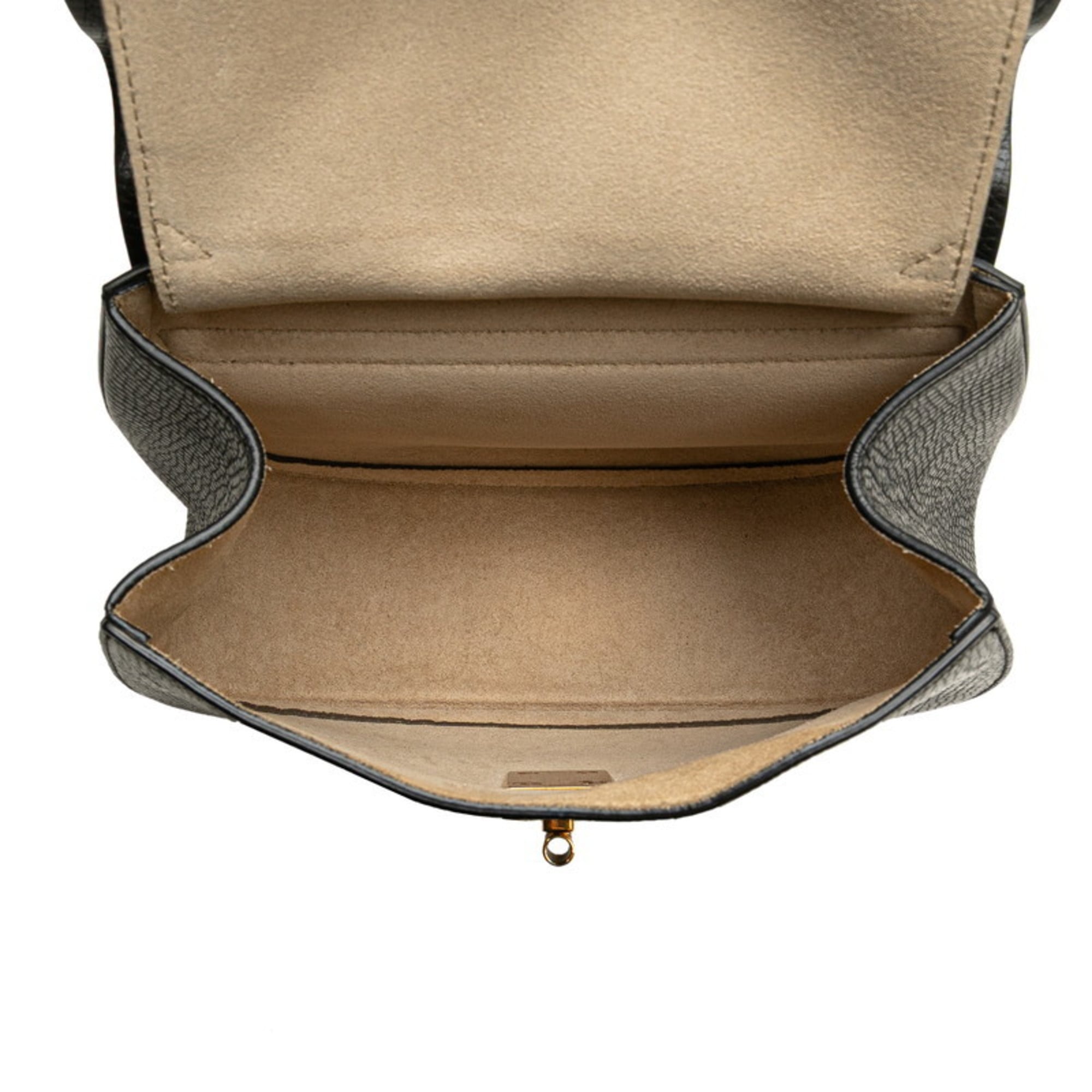 Chloé Beige Black Leather Shoulder Bag (Pre-Owned)