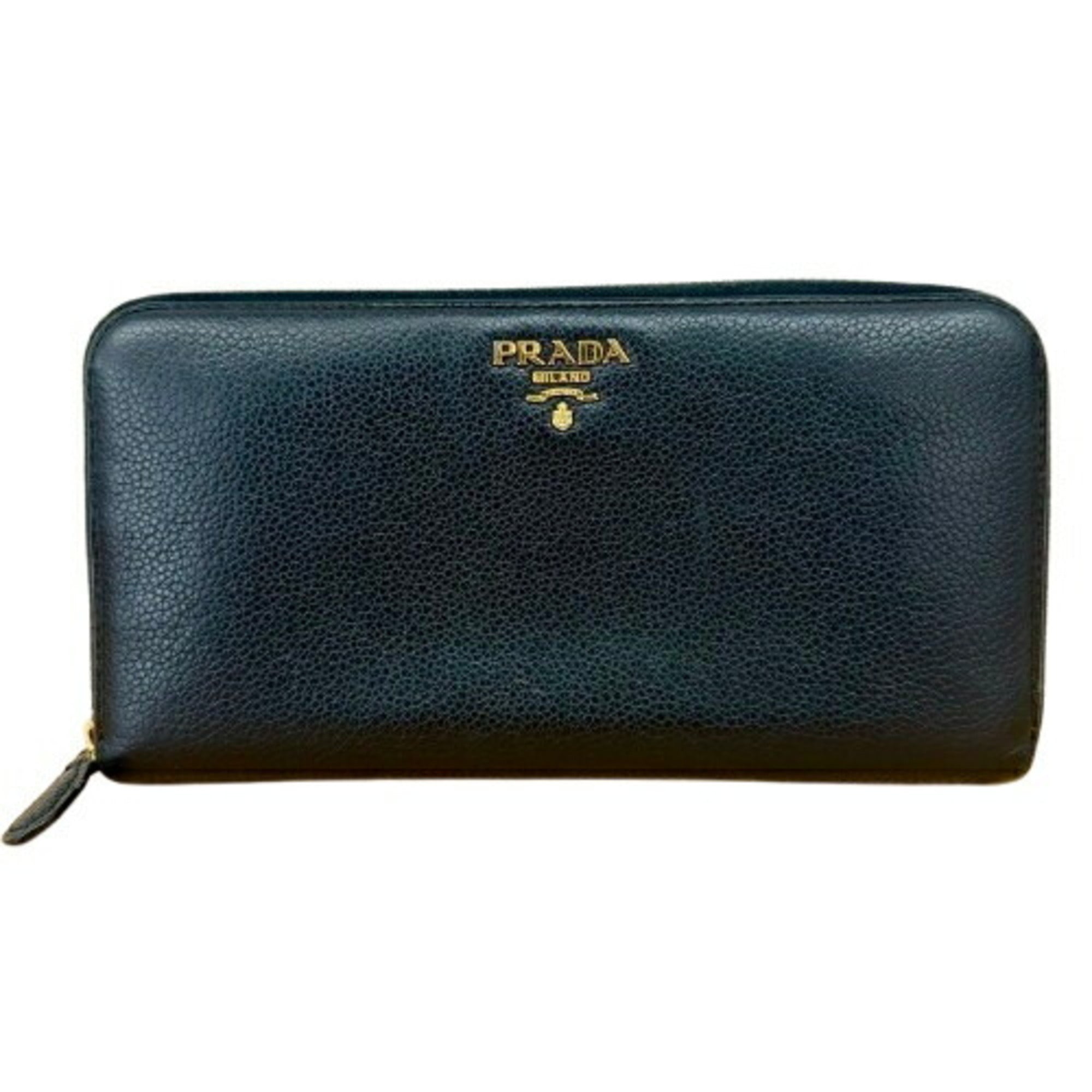 Prada Black Leather Long Wallet (Bi-Fold) (Pre-Owned)