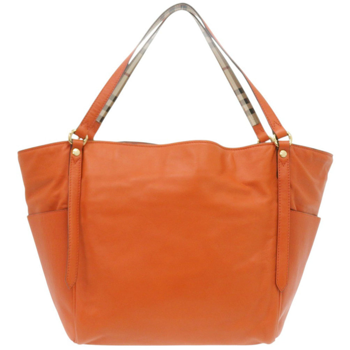 Burberry Orange Leather Tote Bag (Pre-Owned)