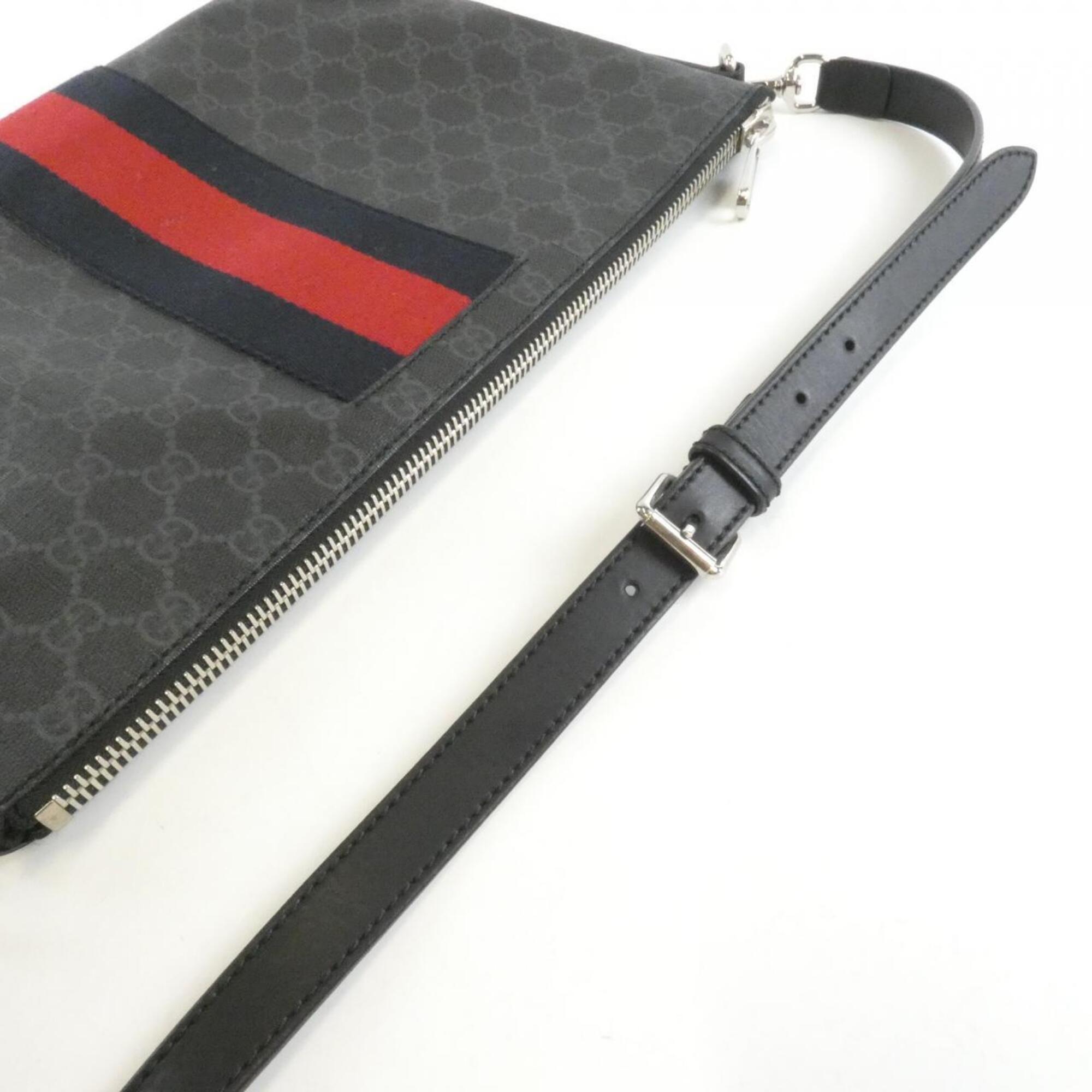 Gucci Black Gray Gg Supreme Shoulder Bag (Pre-Owned)