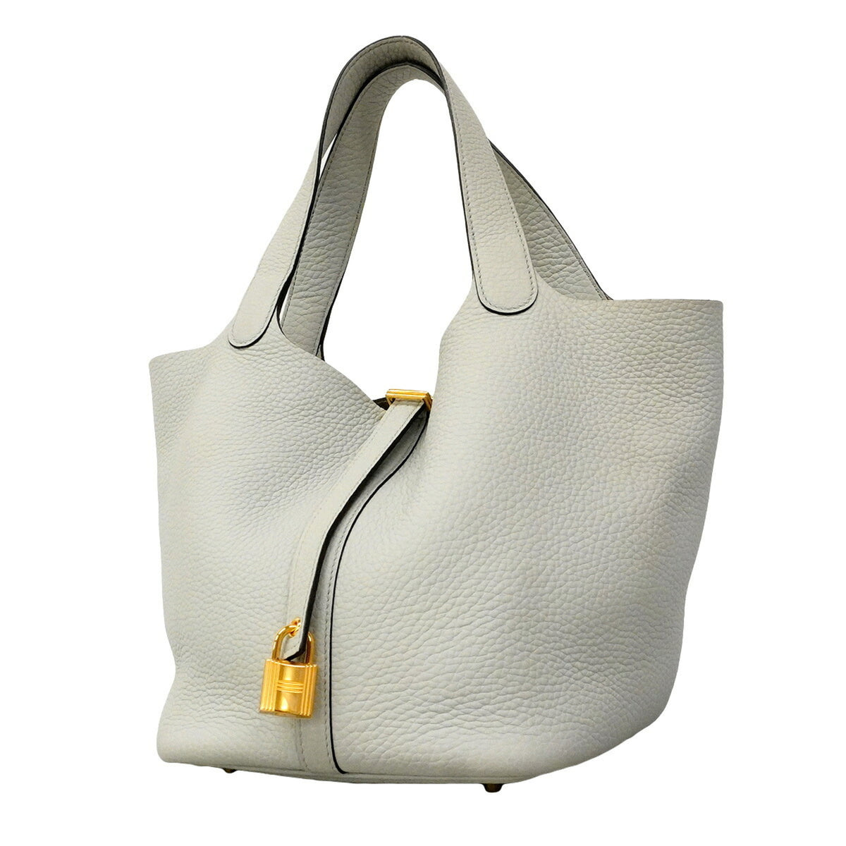 Hermes Gray Taurillon Clemence Leather Handbag (Pre-Owned)
