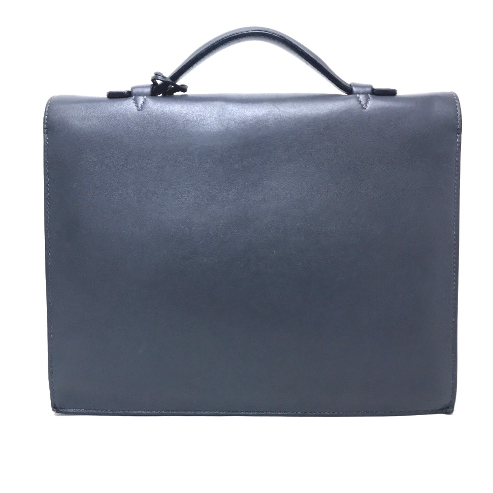 Hermes Gray Leather Briefcase (Pre-Owned)