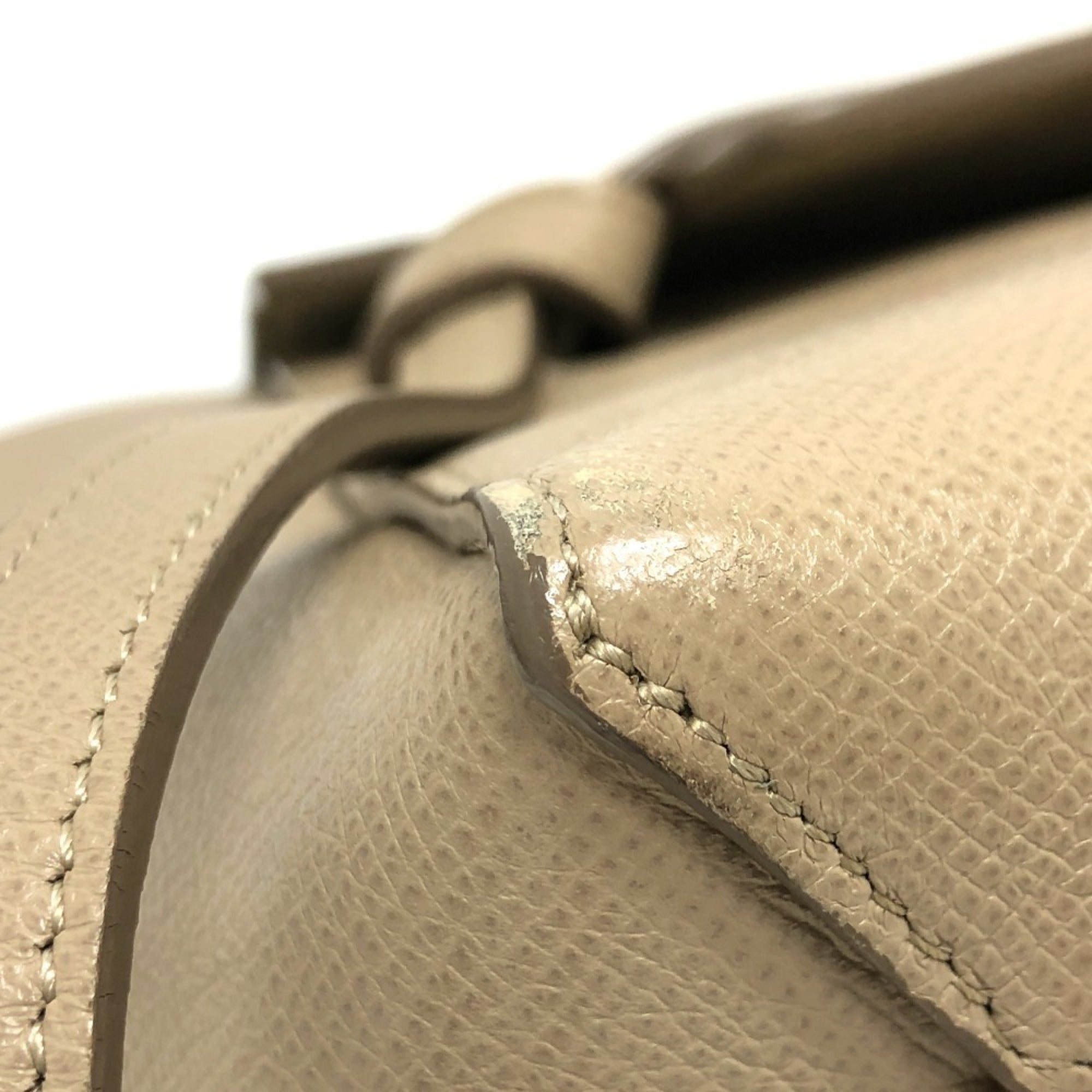 Celine Beige Leather Handbag Shoulder Bag (Pre-Owned)