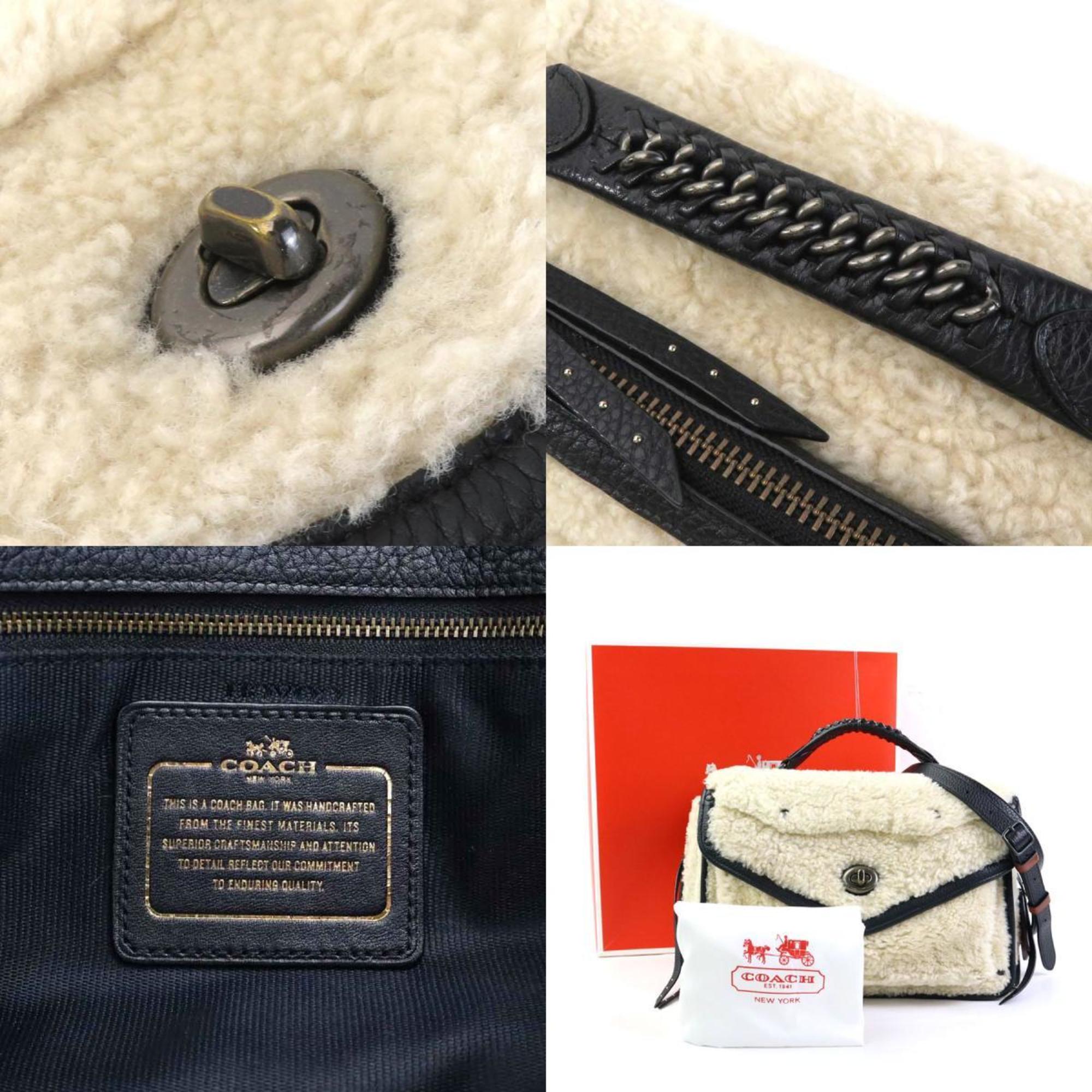 Coach Black Ivory Leather Shoulder Bag (Pre-Owned)