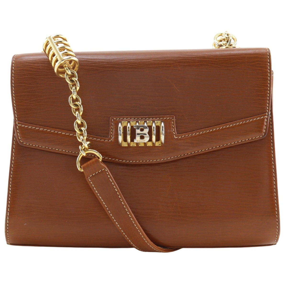 Bally Brown Leather Shoulder Bag (Pre-Owned)