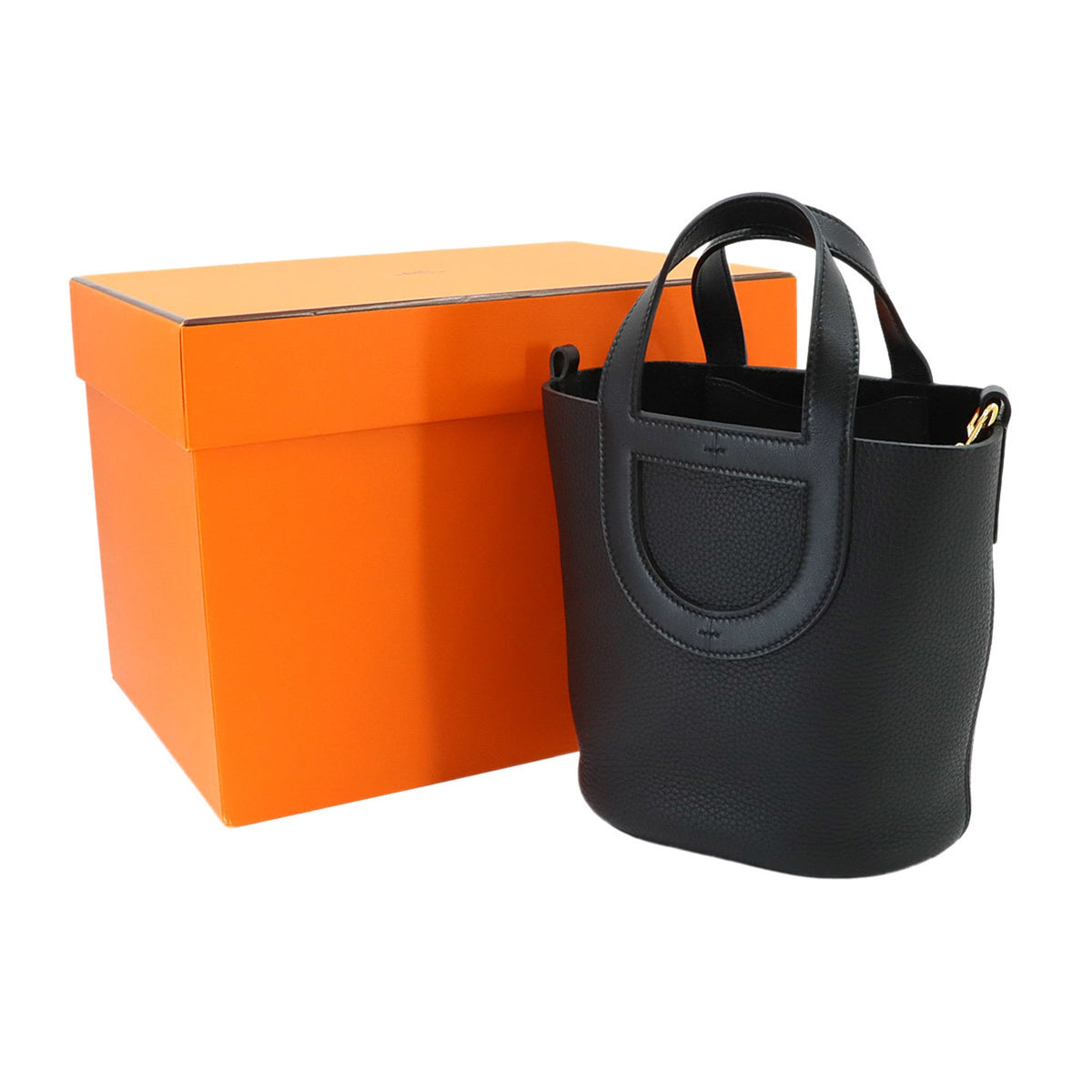 Hermes Black Taurillon Clemence Leather Swift Leather Handbag (Pre-Owned)