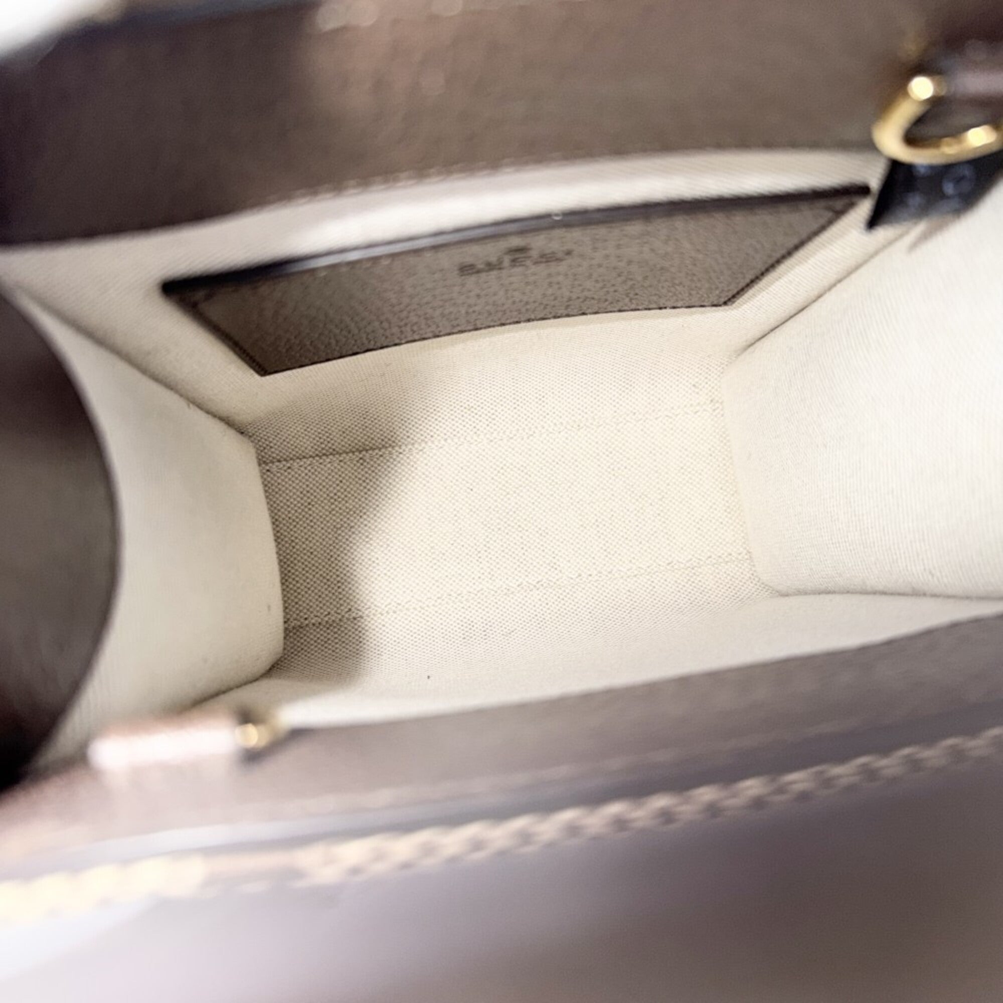 Gucci Beige Brown Gg Canvas Leather Handbag Shoulder Bag (Pre-Owned)