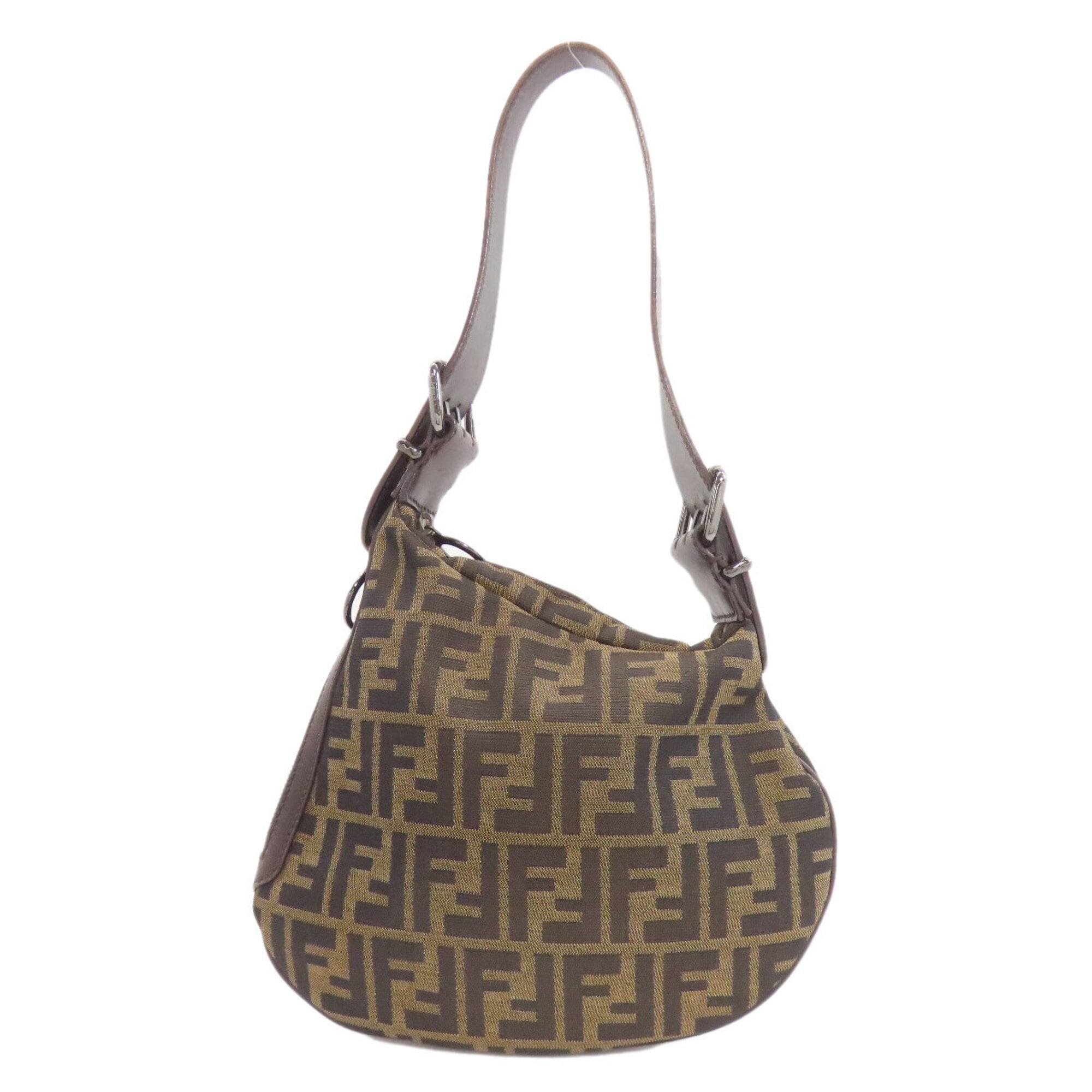 Fendi Brown Zucca Canvas Shoulder Bag (Pre-Owned)