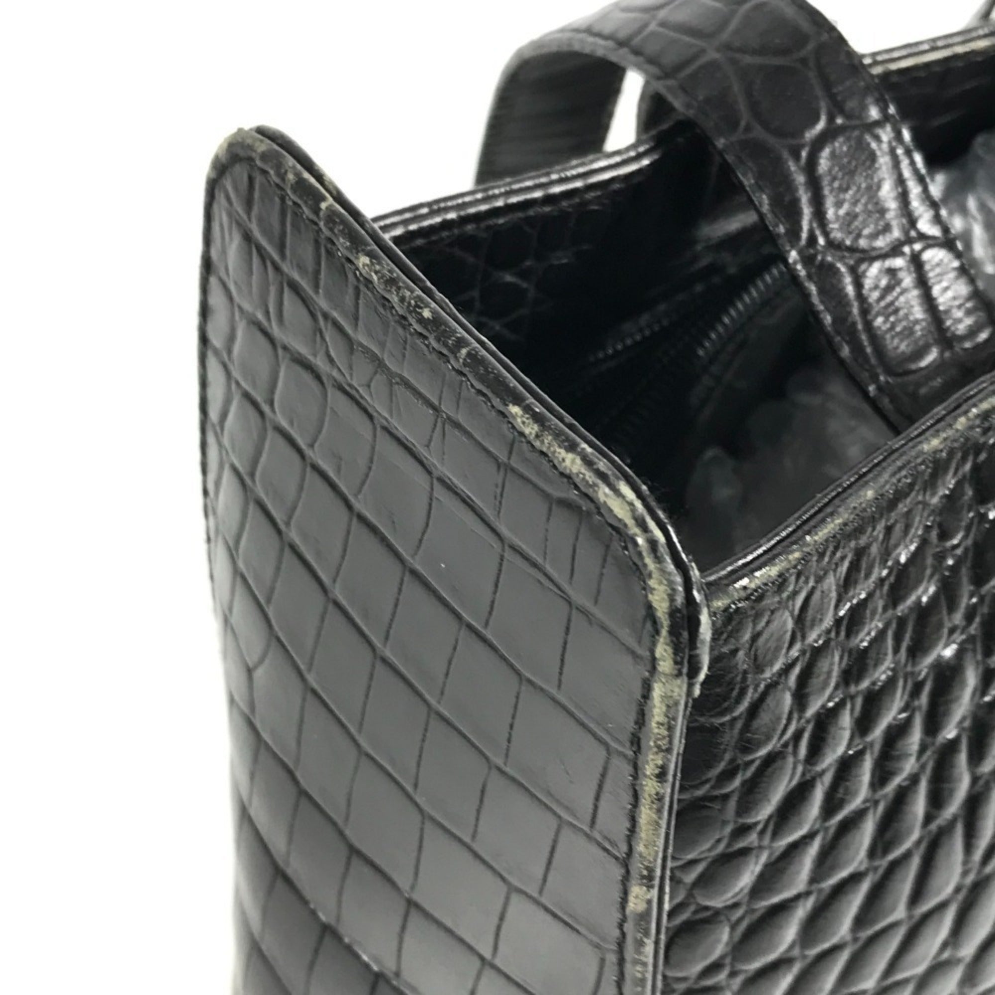 Salvatore Ferragamo Black Gold Leather Shoulder Bag Tote Bag (Pre-Owned)